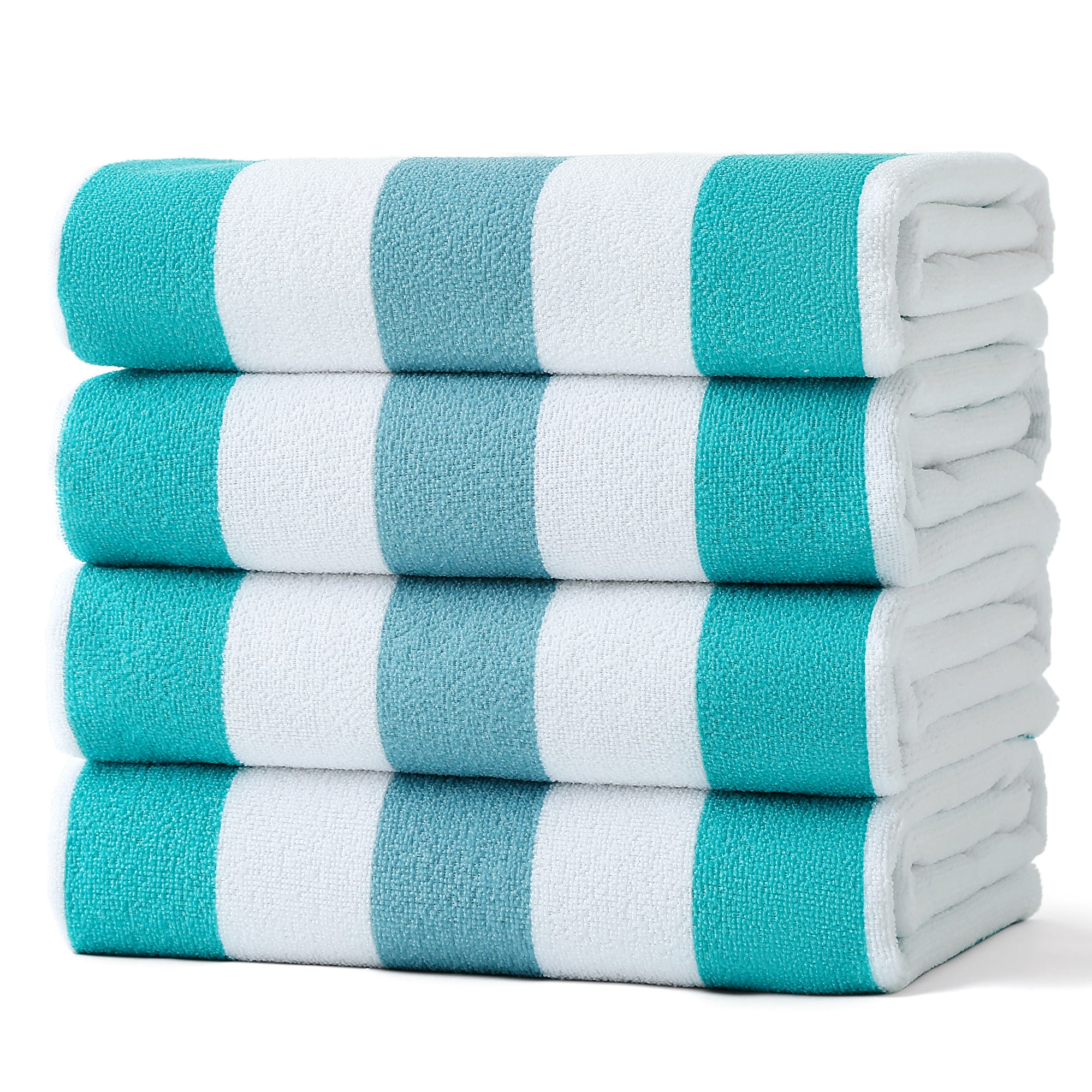 Smuge 4-Pack Cabana Stripe Beach Towels - 60"x 30" Microfiber Towels, Lightweight Quick-Dry Swim Towel for Adults, Perfect for Beach & Outdoor Activities