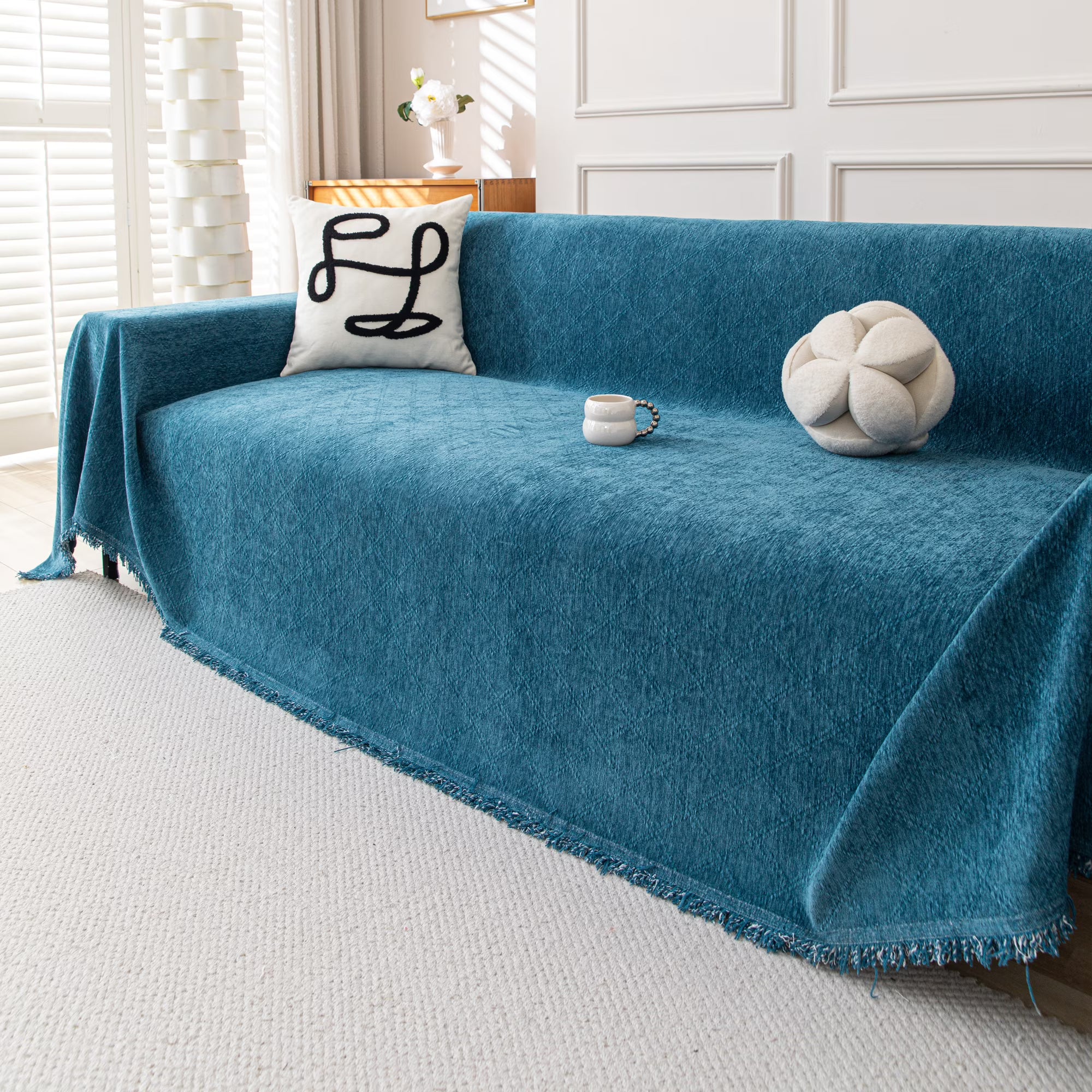 Smuge Sofa Cover, Sofa Slipcovers Couch Covers Protector 3 Cushion Throw Sofa Towel for L Shaped Couch Suitable for All Seasons