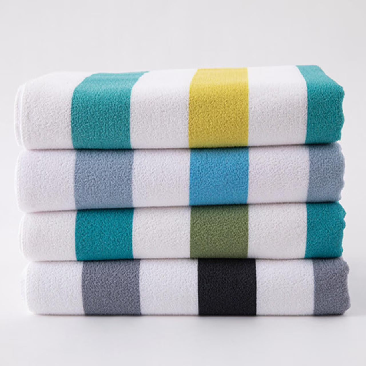 Smuge 2/4 Pack Oversized Cabana Stripe Beach Towels, 60x30 inches Microfiber Lightweight Outdoor Large Swim Towel for Adults