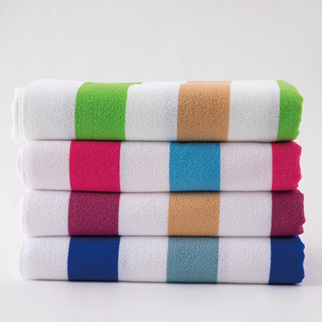 Smuge 2/4 Pack Oversized Cabana Stripe Beach Towels, 60x30 inches Microfiber Lightweight Outdoor Large Swim Towel for Adults