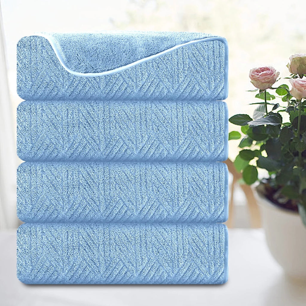 Smuge 4-Pack Oversized Bath Sheet Set 600 GSM | Ultra Soft,Cozy,Quick Dry, | For Bathroom, Kitchen, Spa