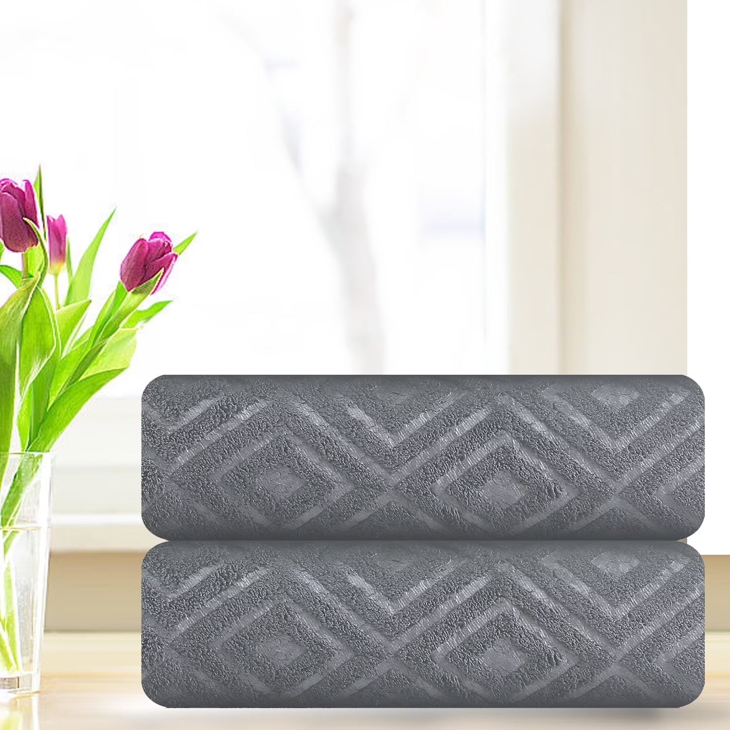 Smuge 2-Pack Hand Towels (16 x 31 in) - Microfiber | Ultra Soft, Highly Absorbent, Quick Dry, Luxurious