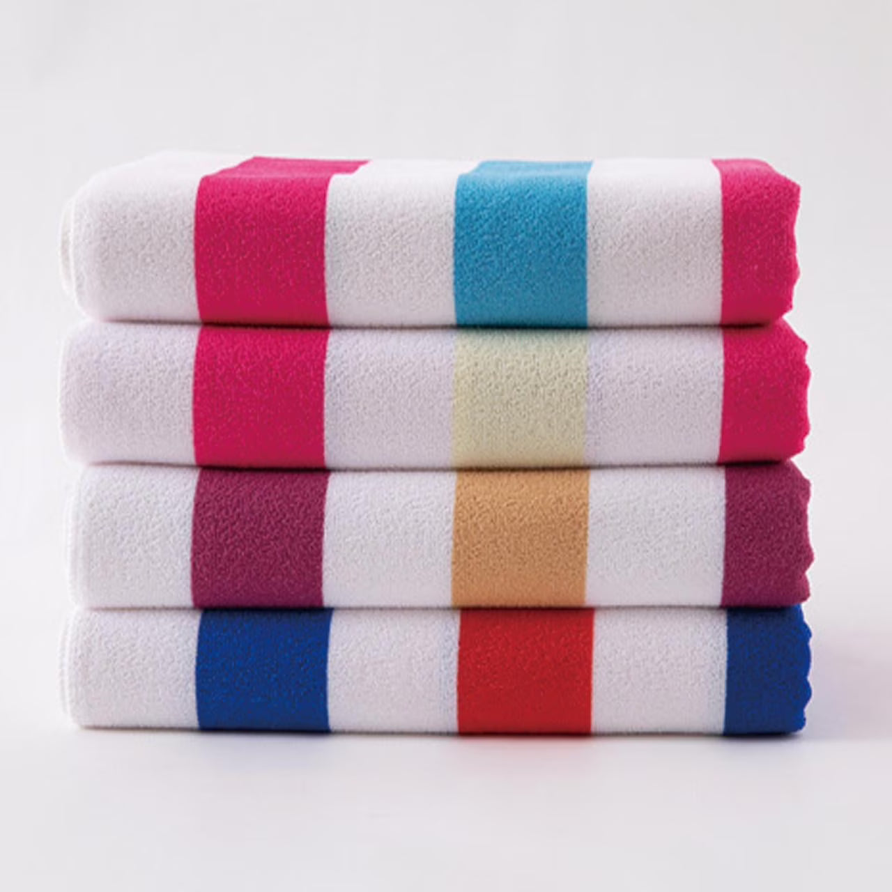 Smuge 2/4 Pack Oversized Cabana Stripe Beach Towels, 60x30 inches Microfiber Lightweight Outdoor Large Swim Towel for Adults