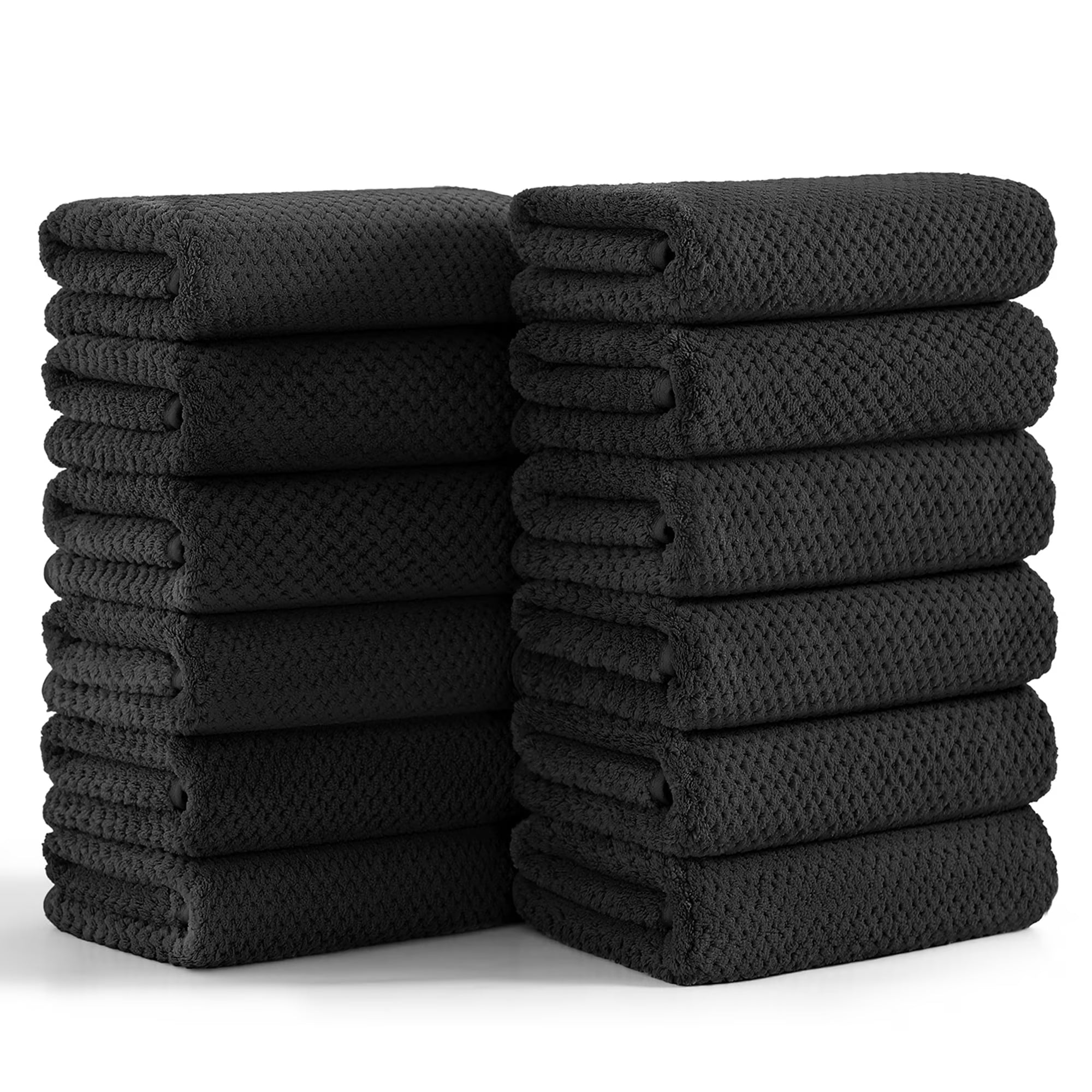 Smuge 12 Pack Hand Towels Set, 16 x 31 in Ultra Soft Microfiber Quick Dry Hand Shower Towels for Bathroom