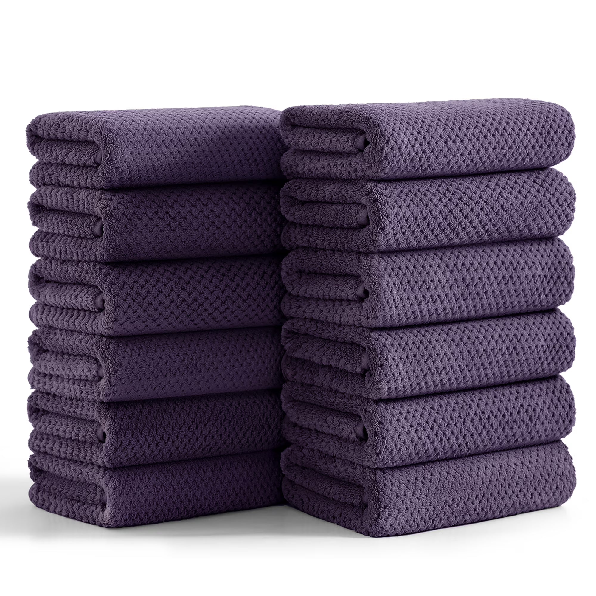 Smuge 12 Pack Hand Towels Set, 16 x 31 in Ultra Soft Microfiber Quick Dry Hand Shower Towels for Bathroom