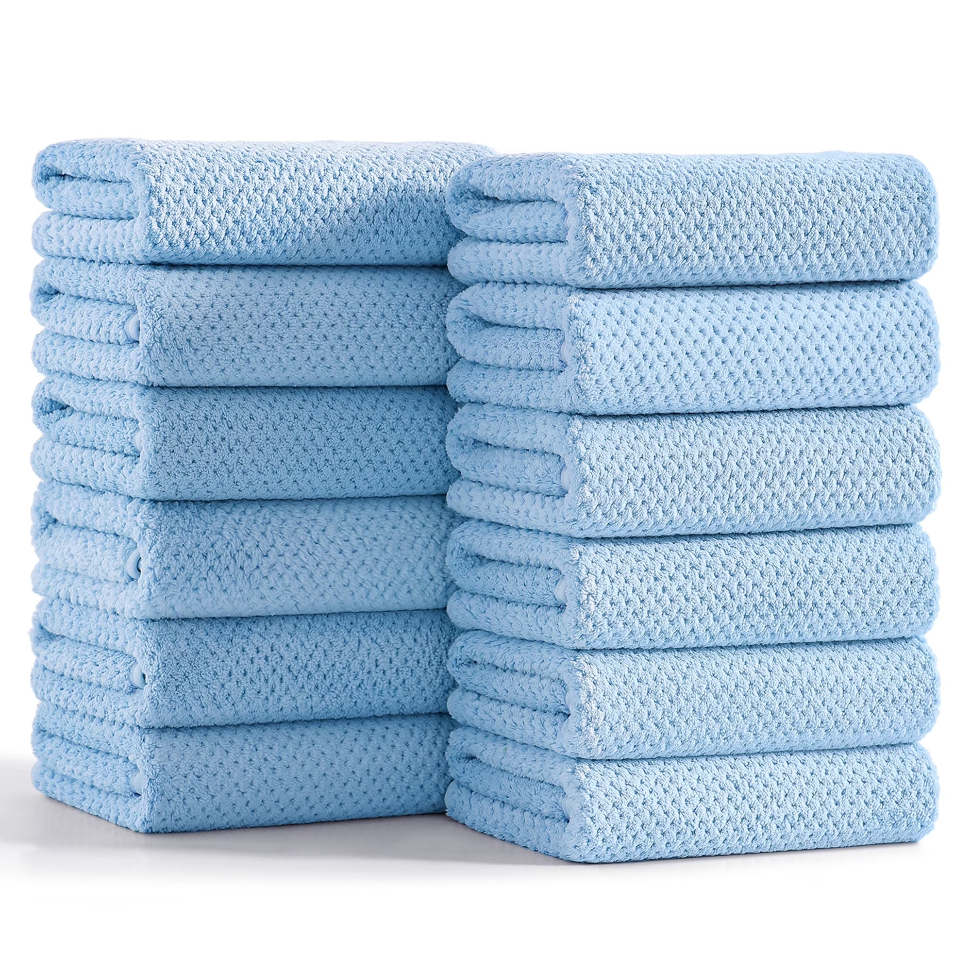 Smuge 12 Pack Hand Towels Set, 16 x 31 in Ultra Soft Microfiber Quick Dry Hand Shower Towels for Bathroom