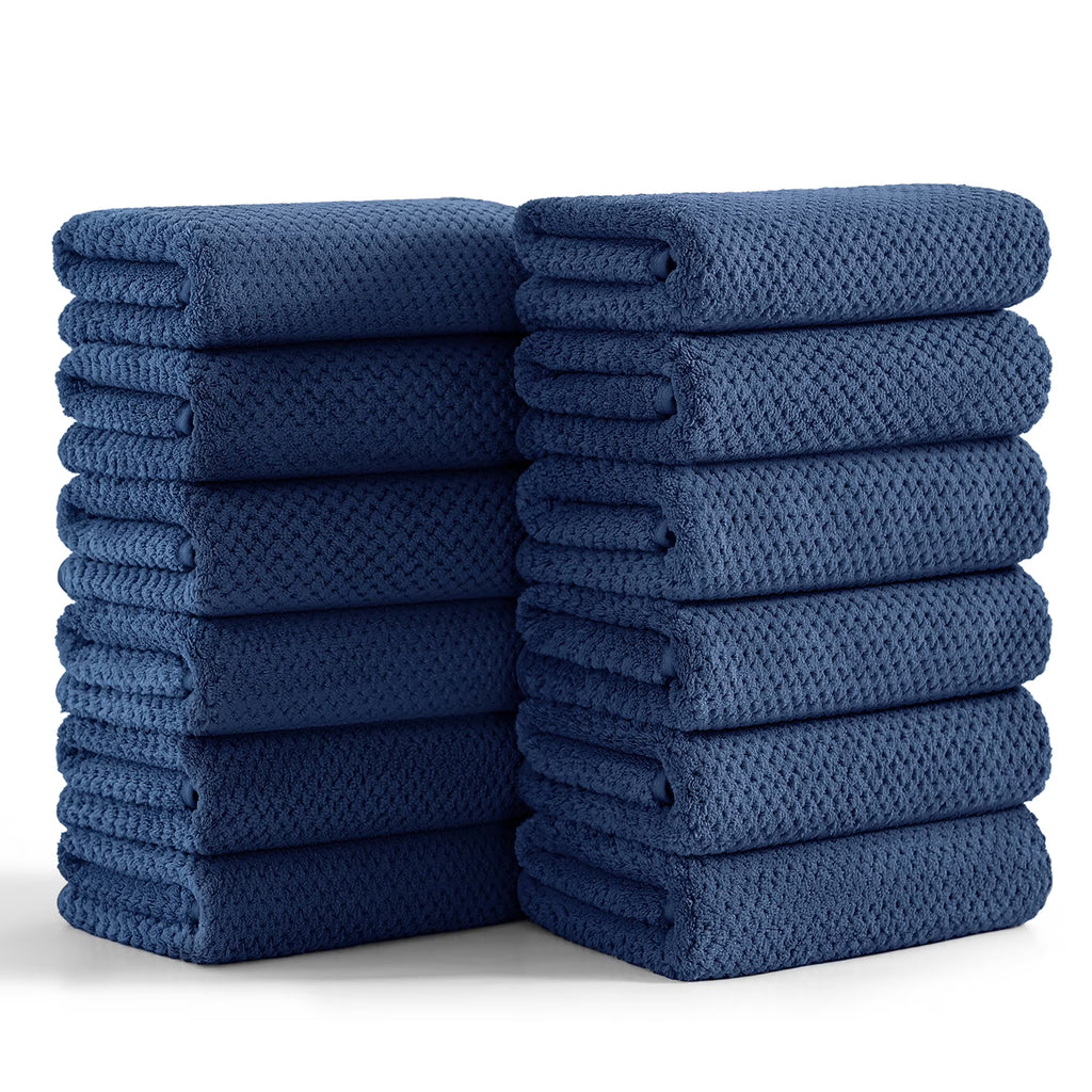 Smuge 12 Pack Hand Towels Set, 16 x 31 in Ultra Soft Microfiber Quick Dry Hand Shower Towels for Bathroom