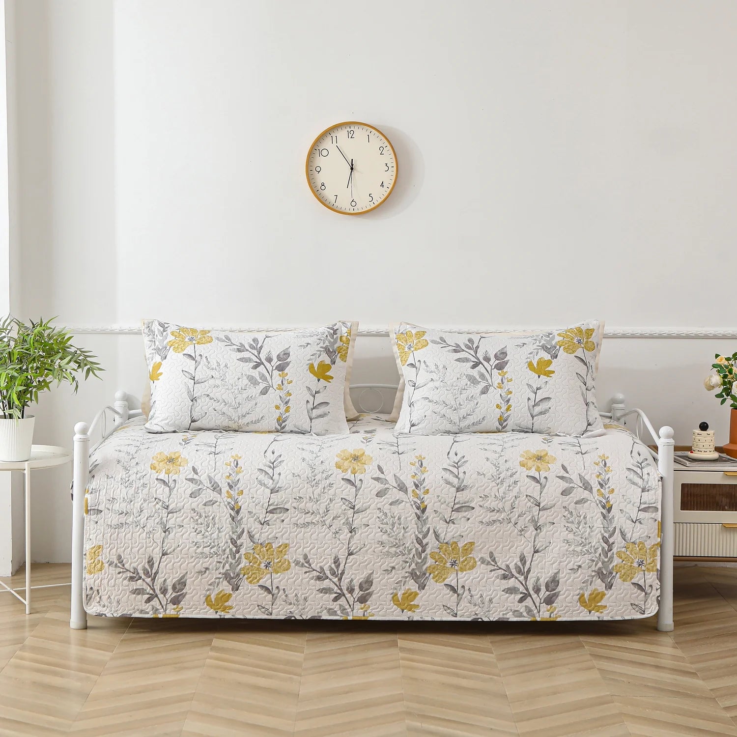 Smuge 3-Piece Daybed Cover Set (39"x75") - Double Sided Quilting, Classic Design, All Season | 1 Daybed Cover + 2 Matching Shams