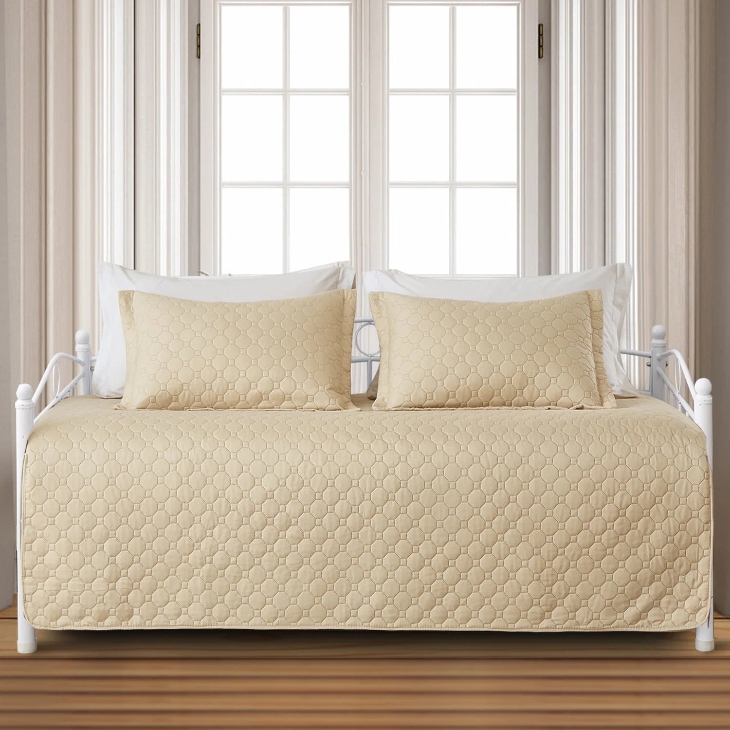Smuge 3-Piece Daybed Cover Set (39"x75") - Double Sided Quilting, Classic Design, All Season | 1 Daybed Cover + 2 Matching Shams