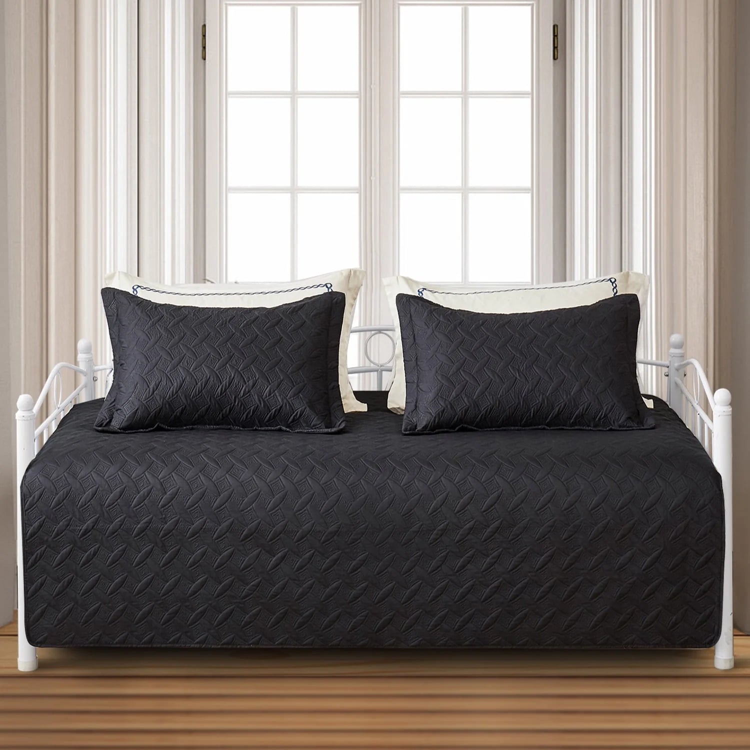 Smuge 3-Piece Daybed Cover Set (39"x75") - Double Sided Quilting, Classic Design, All Season | 1 Daybed Cover + 2 Matching Shams