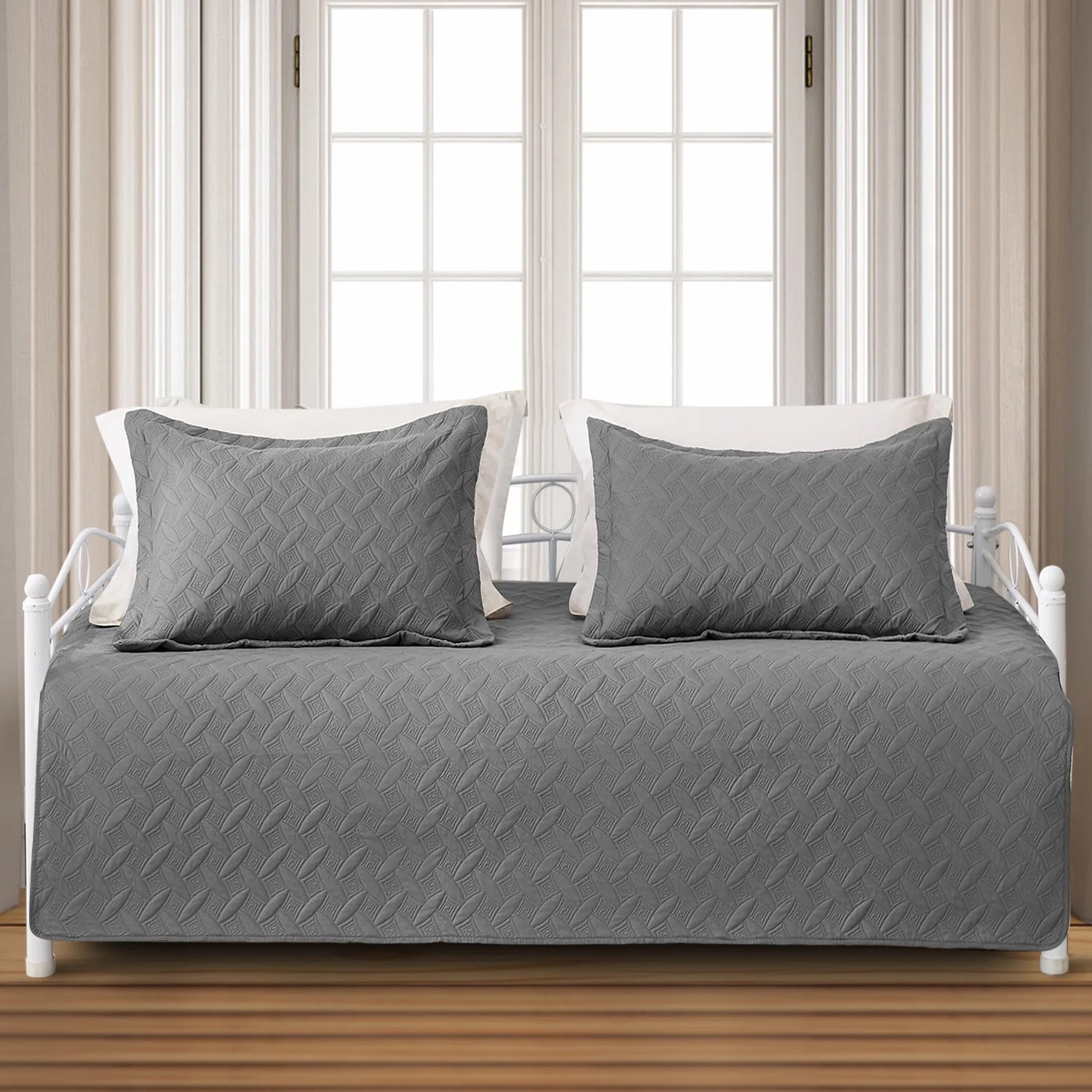 Smuge 3-Piece Daybed Cover Set (39"x75") - Double Sided Quilting, Classic Design, All Season | 1 Daybed Cover + 2 Matching Shams