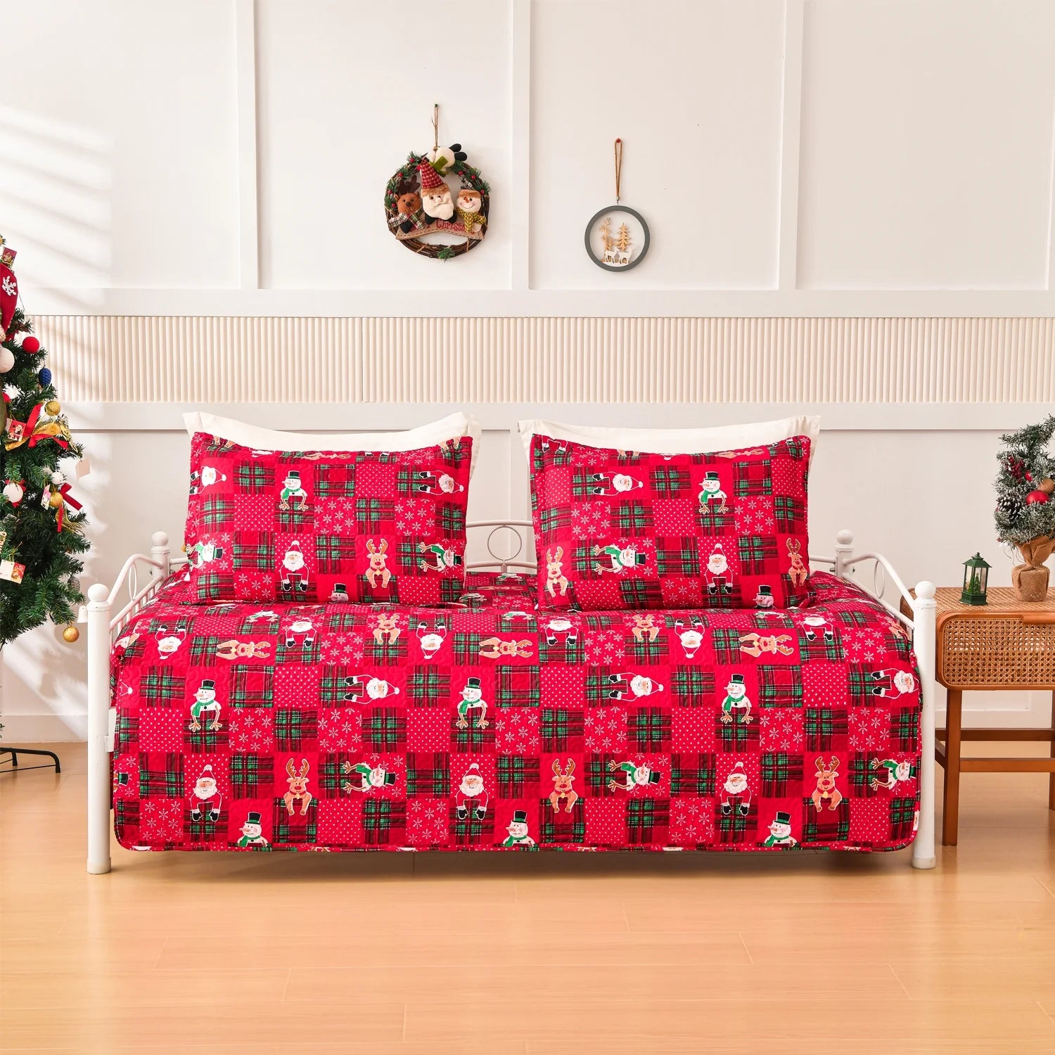 Smuge 3-Piece Daybed Cover Set (39"x75") - Double Sided Quilting, Classic Design, All Season | 1 Daybed Cover + 2 Matching Shams
