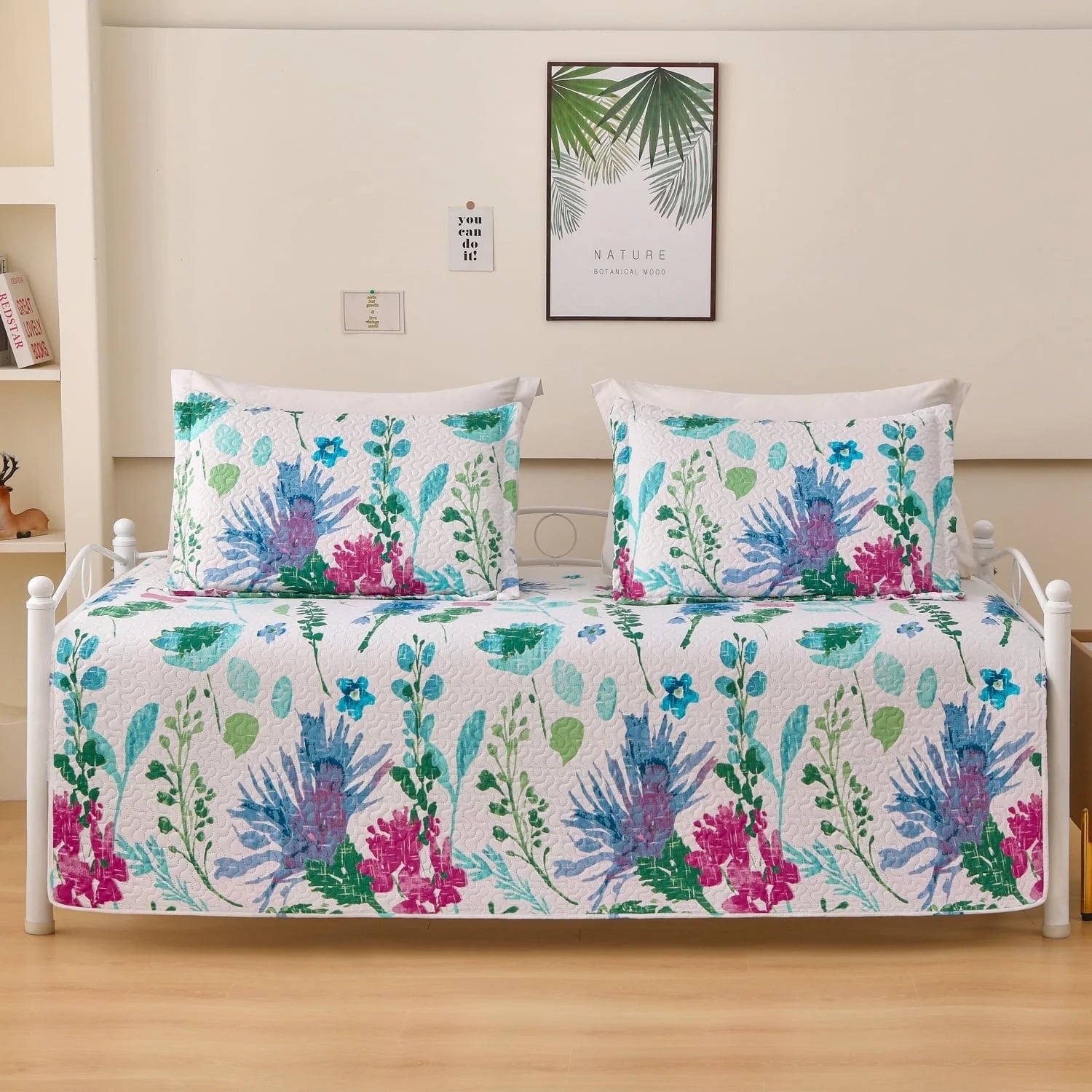 Smuge 3-Piece Daybed Cover Set (39"x75") - Double Sided Quilting, Classic Design, All Season | 1 Daybed Cover + 2 Matching Shams