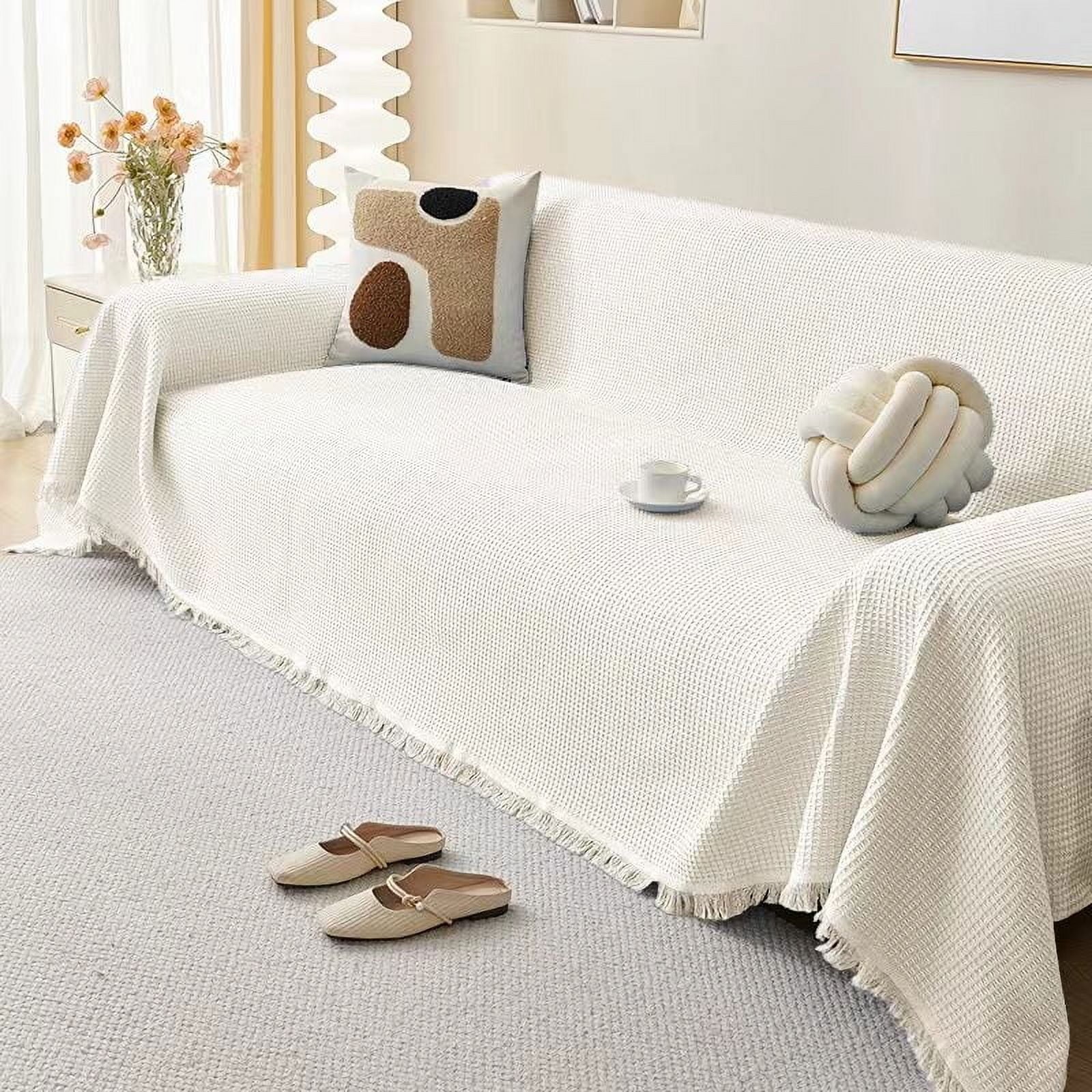 Smuge Soft Microfiber Sofa Cover - Ultra Skin-Friendly, Maintains Warm Atmosphere| Pet Protector (Dogs/Cats) Anti-Scratch/Anti-Hair