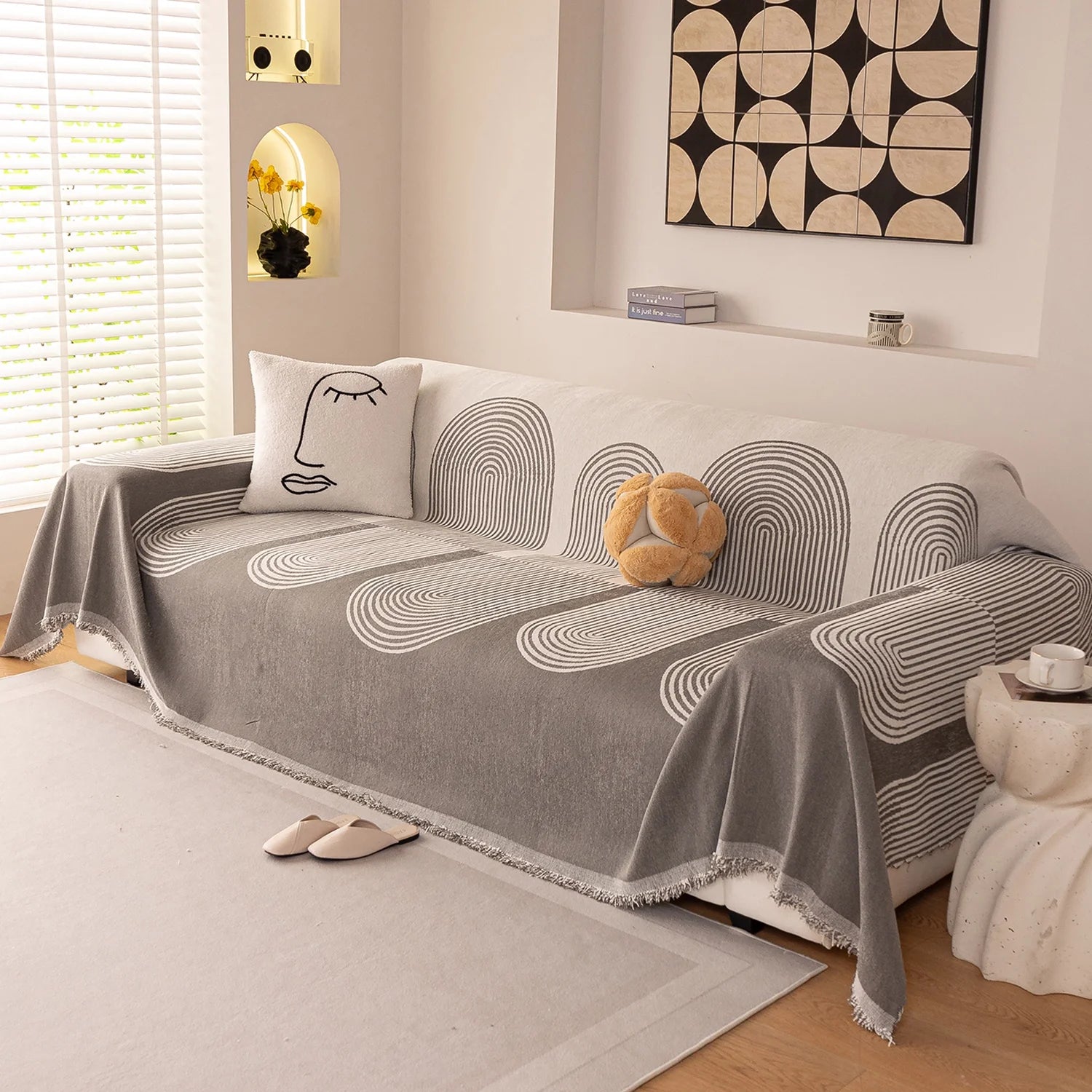 Smuge Soft Microfiber Sofa Cover - Ultra Skin-Friendly, Maintains Warm Atmosphere| Pet Protector (Dogs/Cats) Anti-Scratch/Anti-Hair