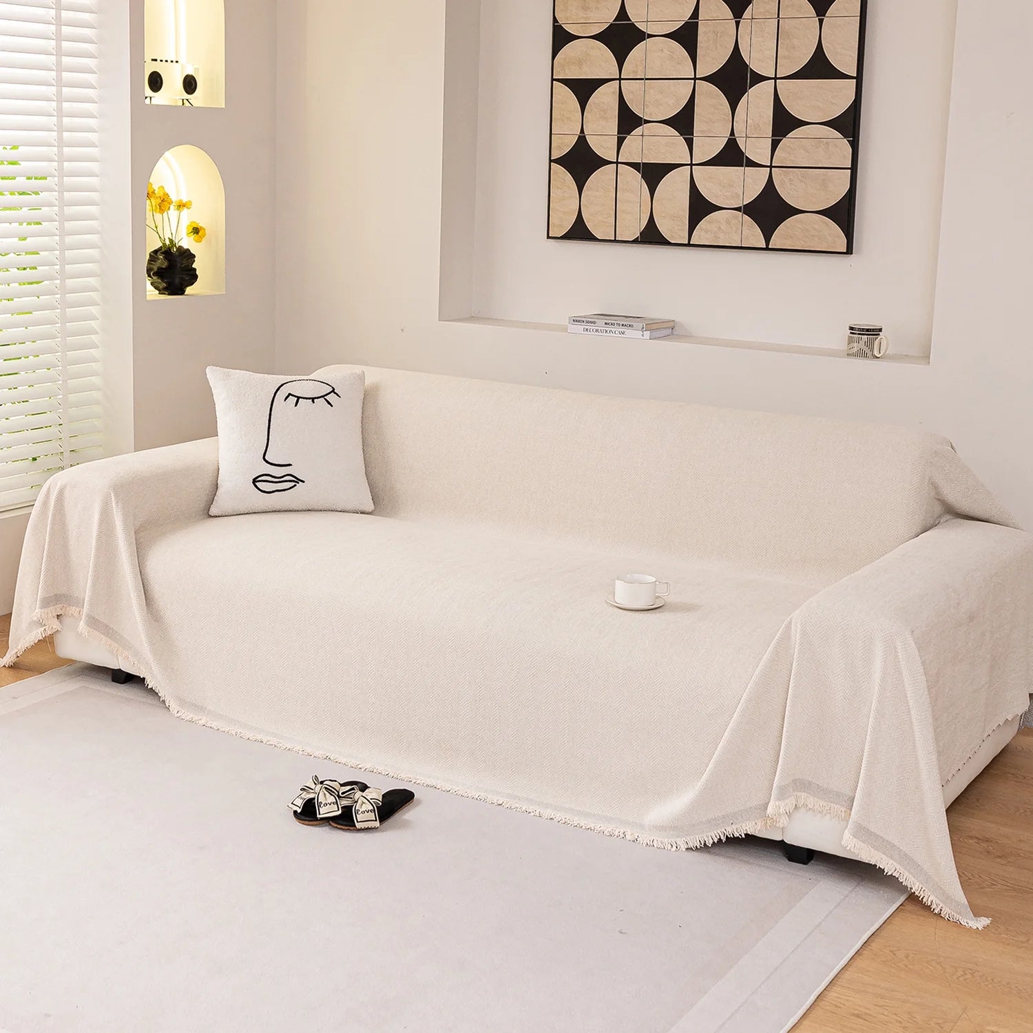 Smuge Soft Microfiber Sofa Cover - Ultra Skin-Friendly, Maintains Warm Atmosphere| Pet Protector (Dogs/Cats) Anti-Scratch/Anti-Hair