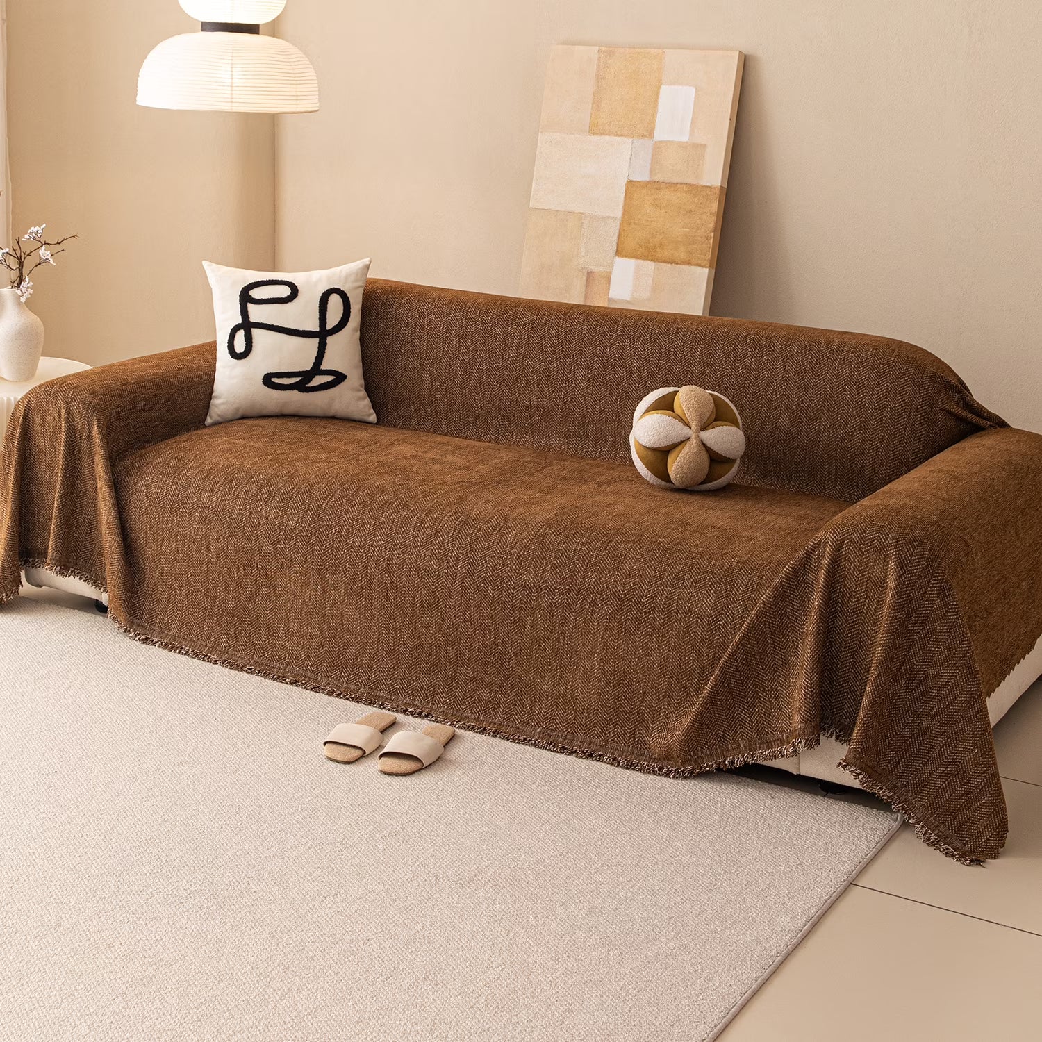 Smuge Sofa Cover, Sectional Couch Cover Protector Slipcover for 3 Cushion Couch L Shape Sofa towel Throw Sofa Loveseat Cover for Pets Dogs Cats