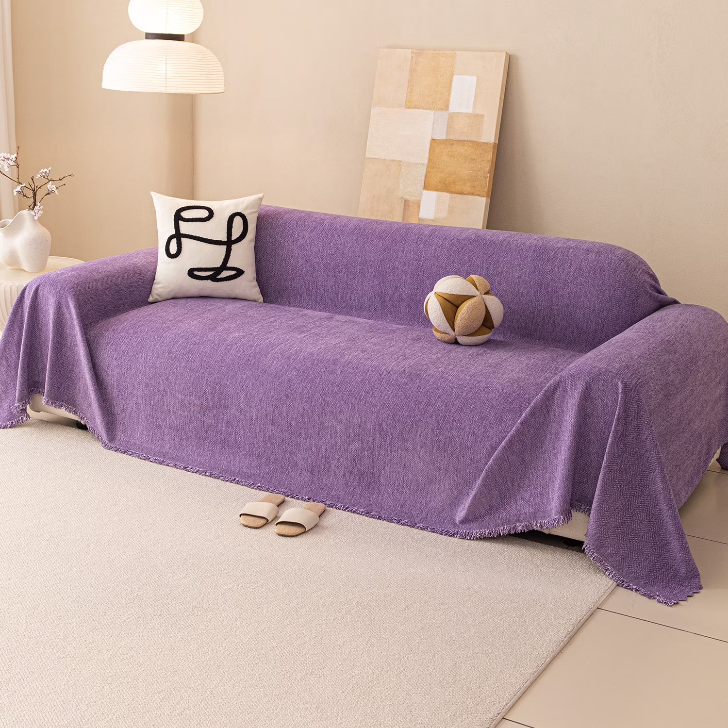 Smuge Sofa Cover, Sectional Couch Cover Protector Slipcover for 3 Cushion Couch L Shape Sofa towel Throw Sofa Loveseat Cover for Pets Dogs Cats