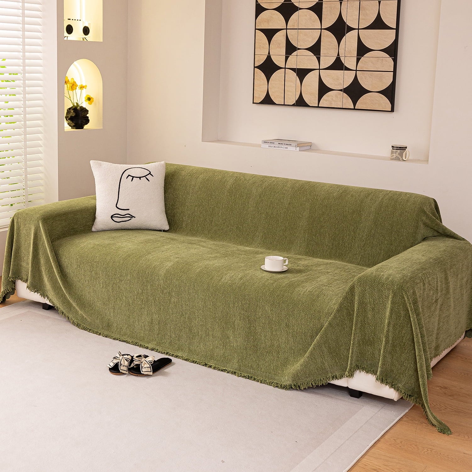 Smuge Soft Microfiber Sofa Cover - Ultra Skin-Friendly, Maintains Warm Atmosphere| Pet Protector (Dogs/Cats) Anti-Scratch/Anti-Hair