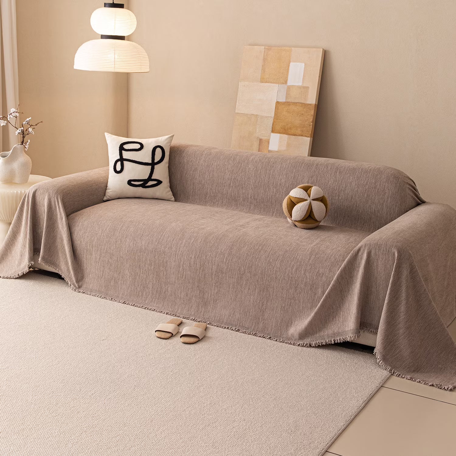 Smuge Sofa Cover, Sectional Couch Cover Protector Slipcover for 3 Cushion Couch L Shape Sofa towel Throw Sofa Loveseat Cover for Pets Dogs Cats