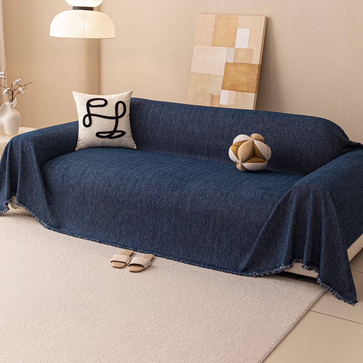 Smuge Sofa Cover, Sectional Couch Cover Protector Slipcover for 3 Cushion Couch L Shape Sofa towel Throw Sofa Loveseat Cover for Pets Dogs Cats