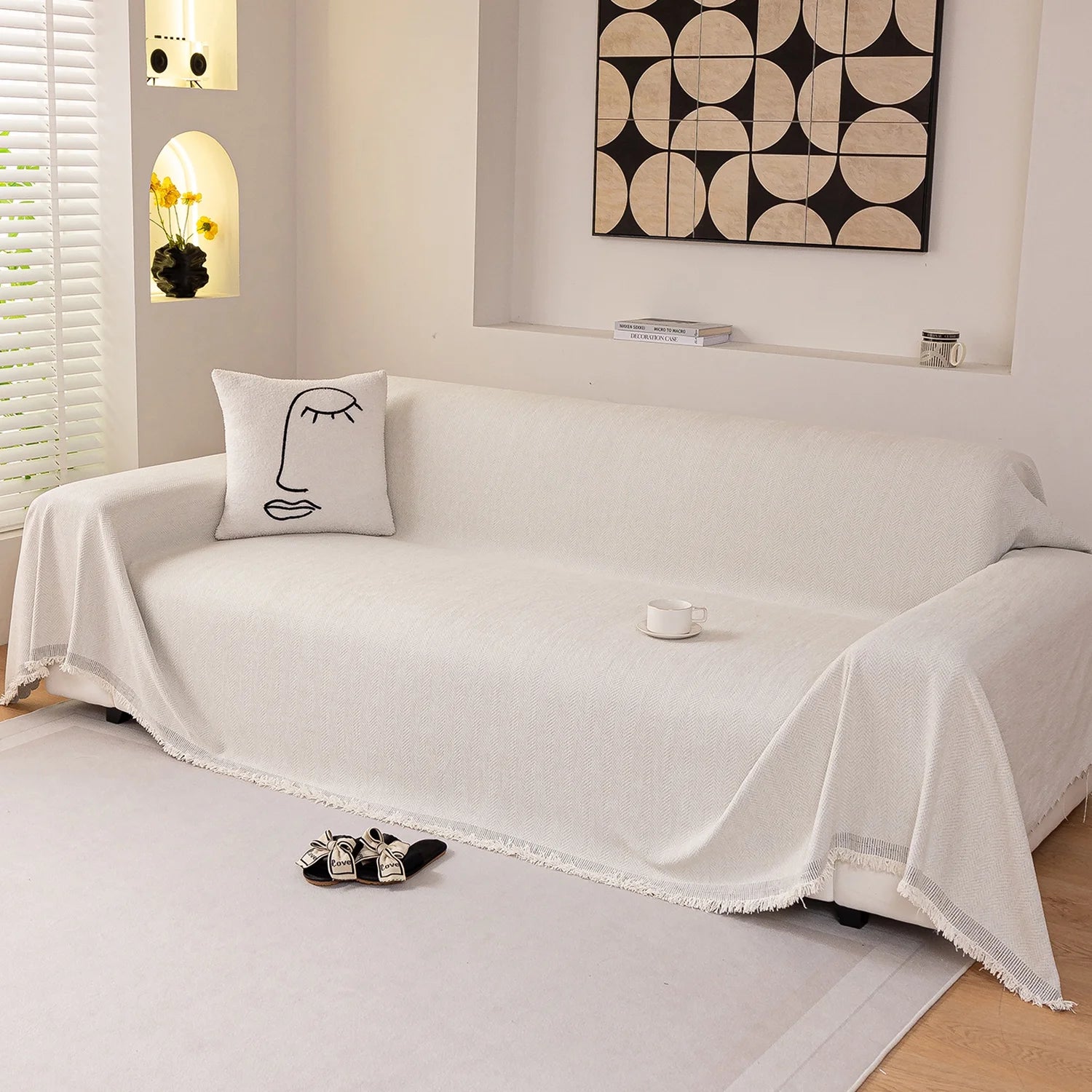 Smuge Soft Microfiber Sofa Cover - Ultra Skin-Friendly, Maintains Warm Atmosphere| Pet Protector (Dogs/Cats) Anti-Scratch/Anti-Hair
