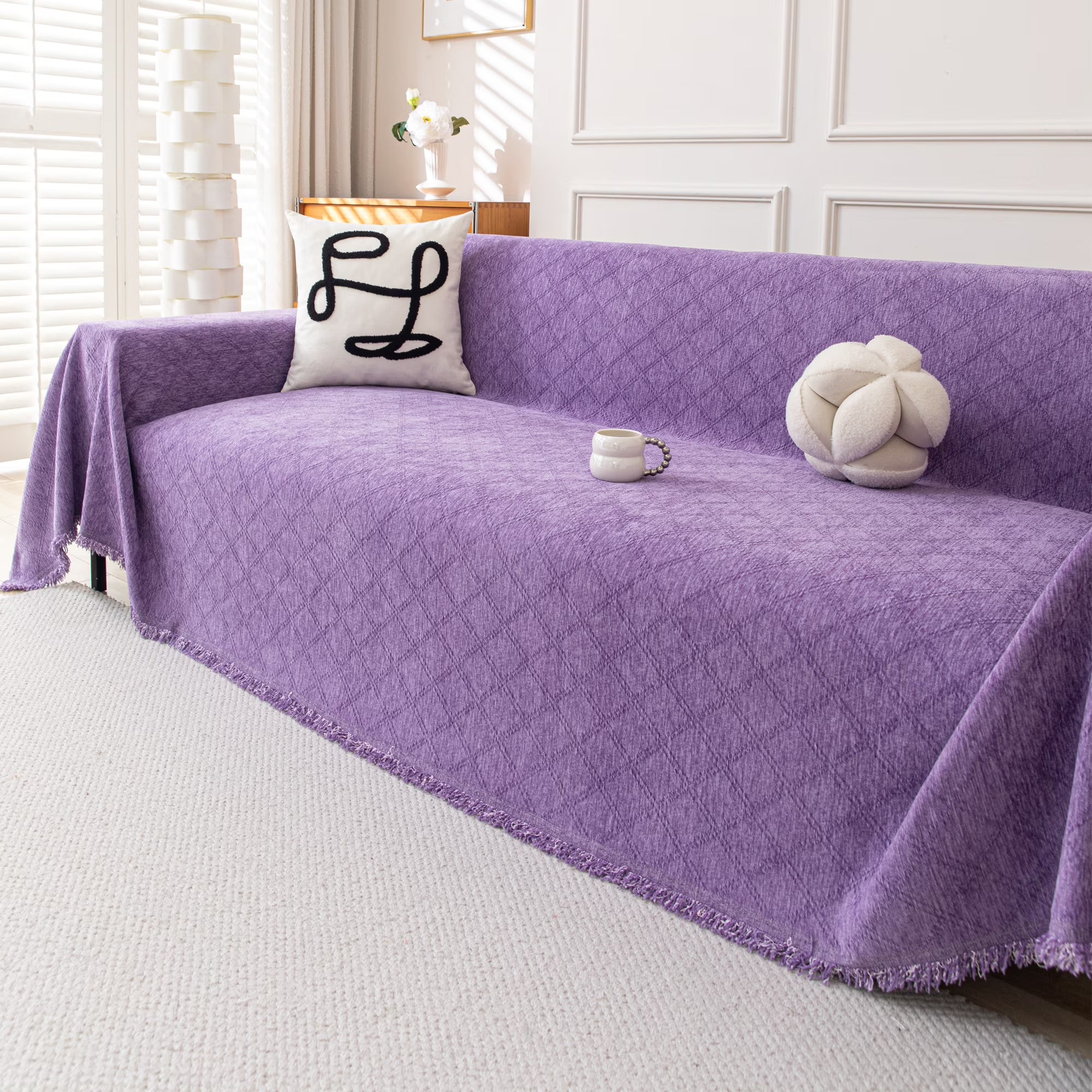 Smuge Sofa Cover, Sofa Slipcovers Couch Covers Protector 3 Cushion Throw Sofa Towel for L Shaped Couch Suitable for All Seasons