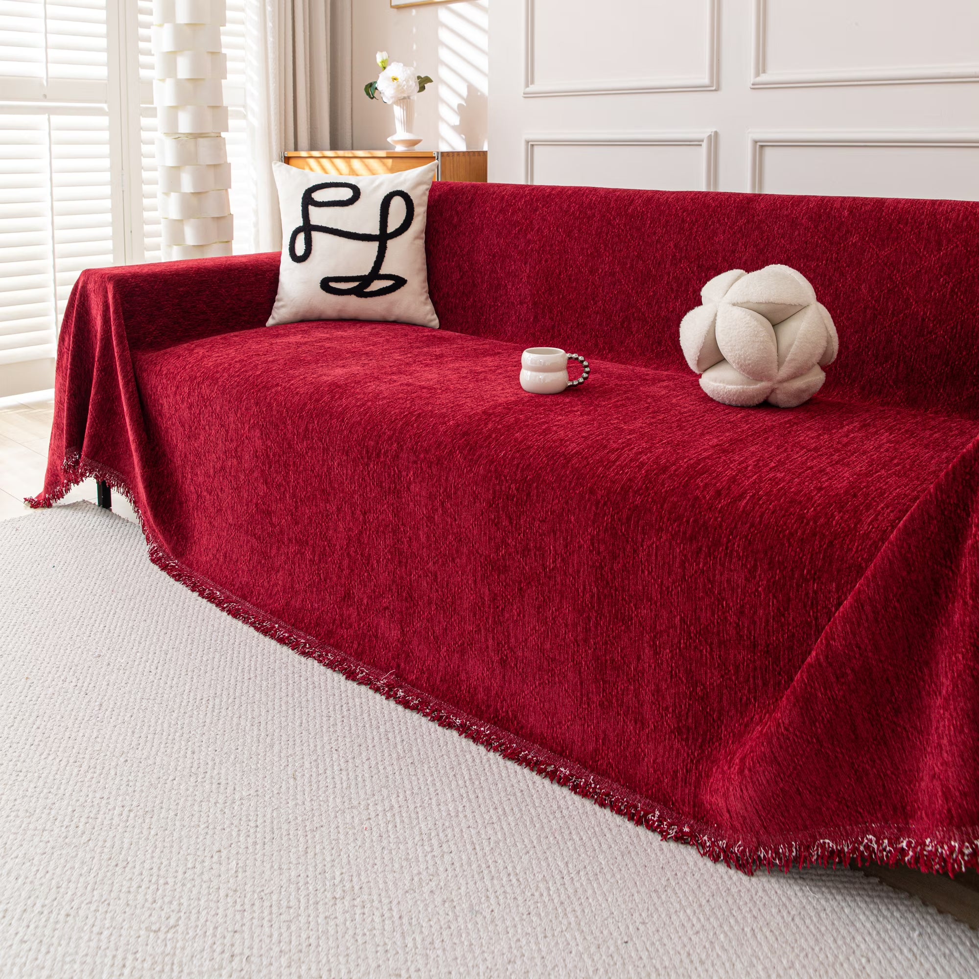 Smuge Sofa Cover, Sofa Slipcovers Couch Covers Protector 3 Cushion Throw Sofa Towel for L Shaped Couch Suitable for All Seasons