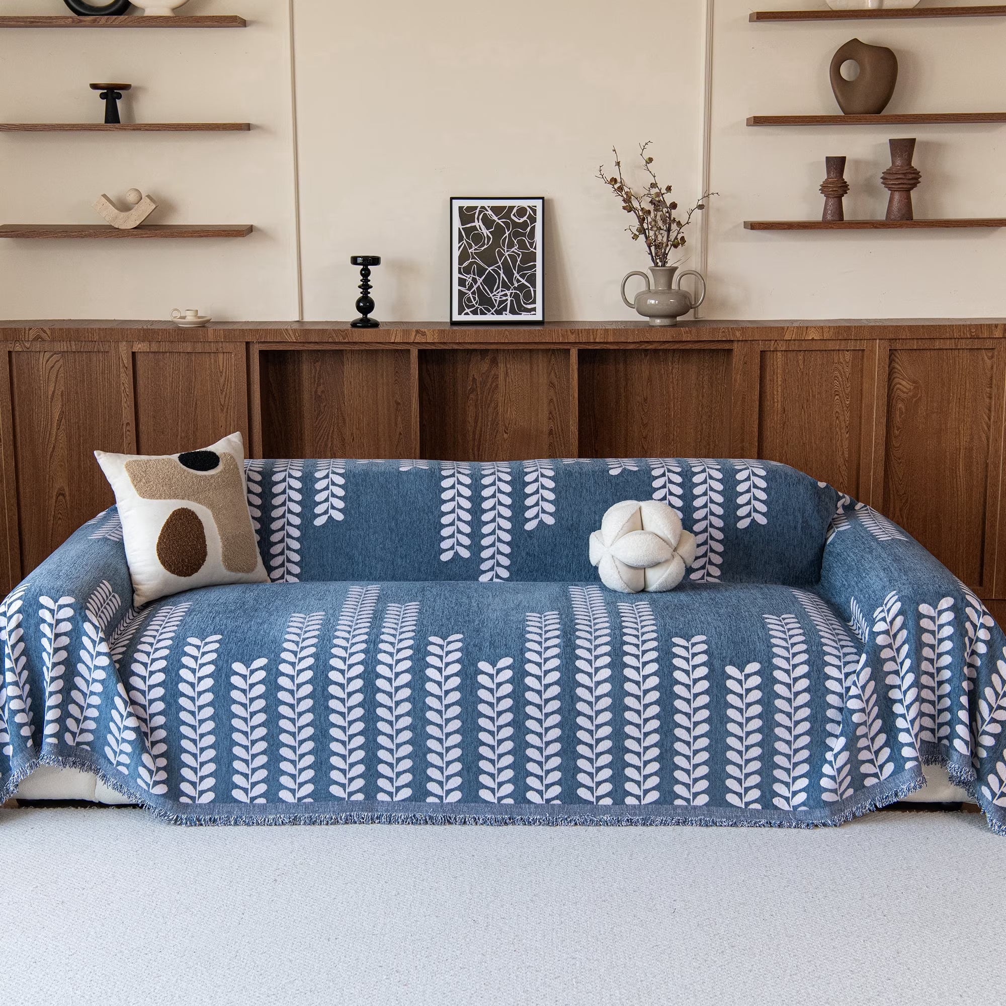 Smuge Couch Cover Sofa Cover Protector Slipcover, L Shape 3 Cushion Throw Sofa Towel Furniture Cover for Dogs Cats Home Decor