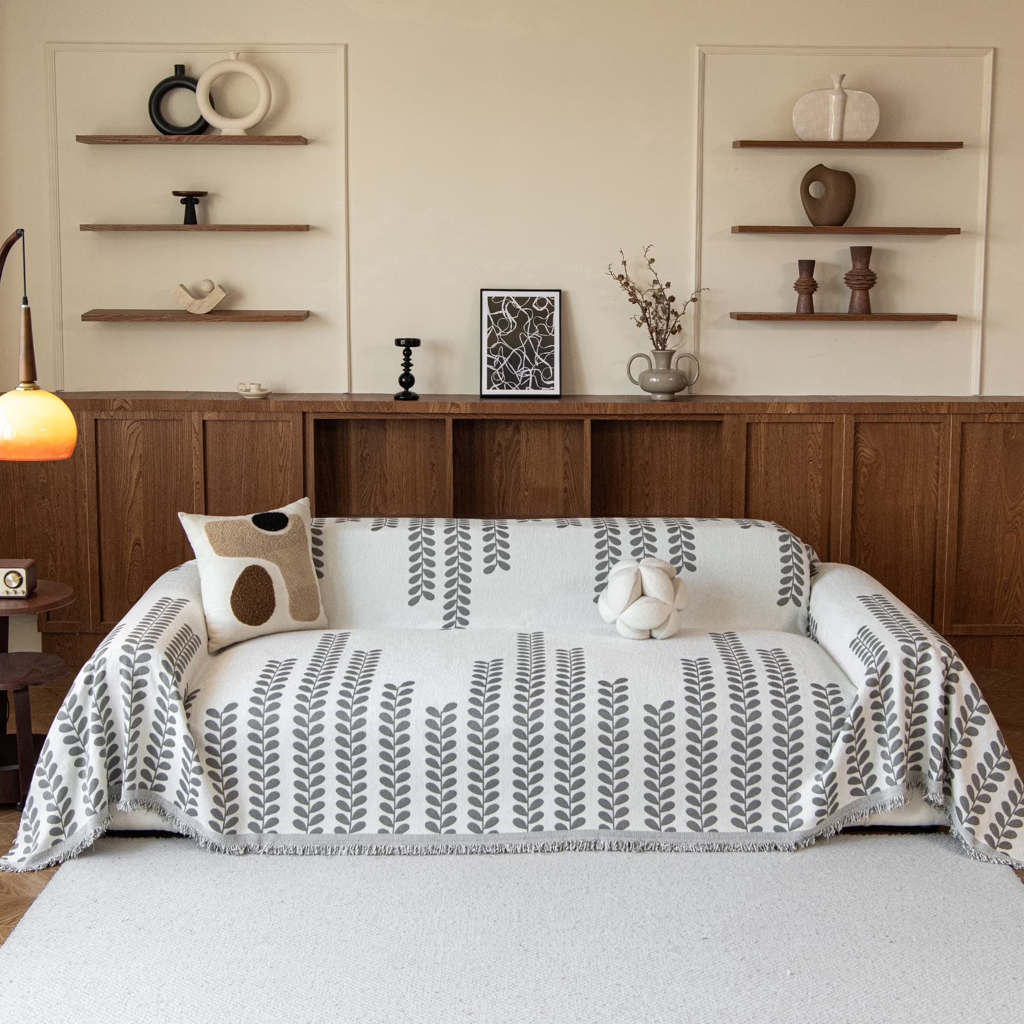 Smuge Couch Cover Sofa Cover Protector Slipcover, L Shape 3 Cushion Throw Sofa Towel Furniture Cover for Dogs Cats Home Decor