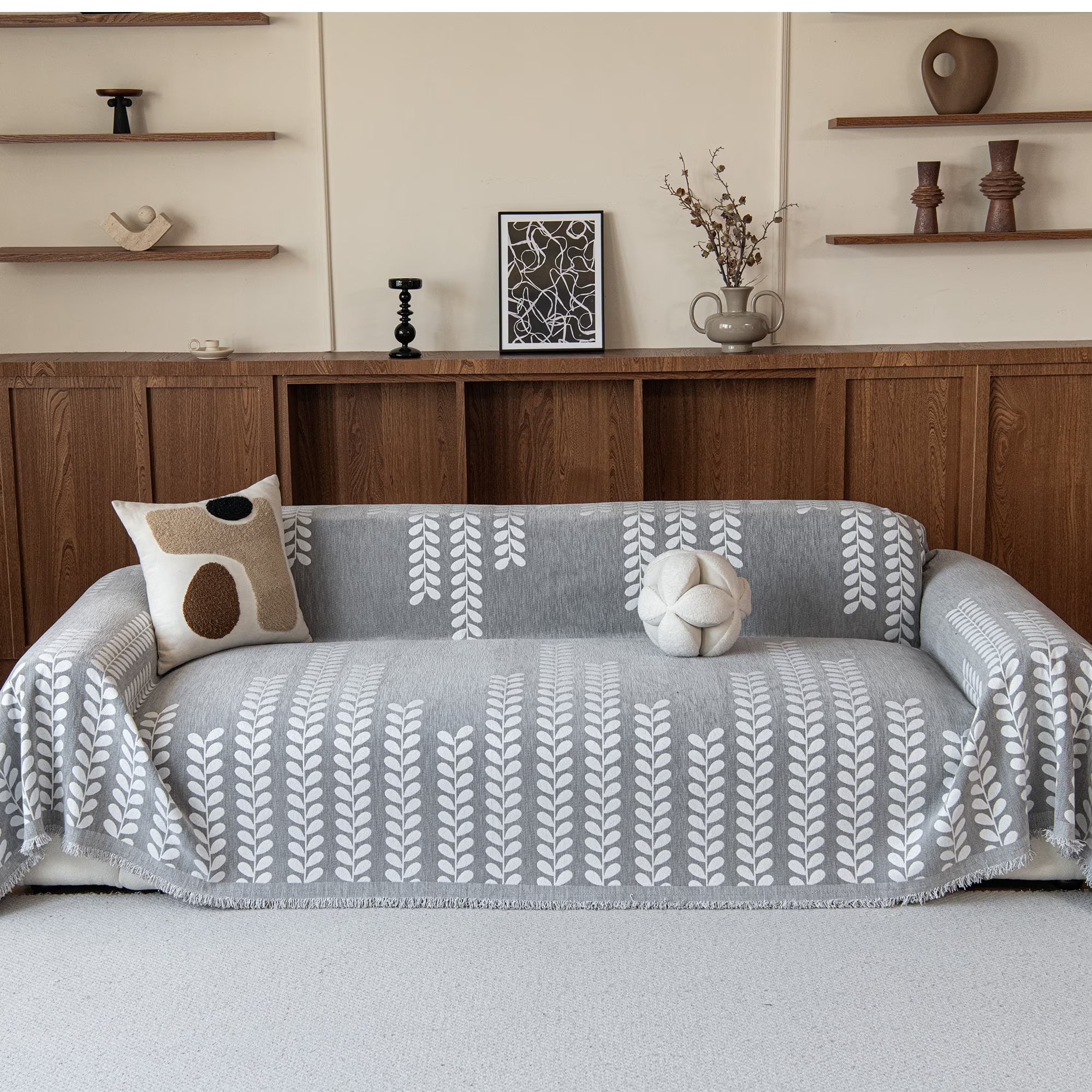 Smuge Couch Cover Sofa Cover Protector Slipcover, L Shape 3 Cushion Throw Sofa Towel Furniture Cover for Dogs Cats Home Decor