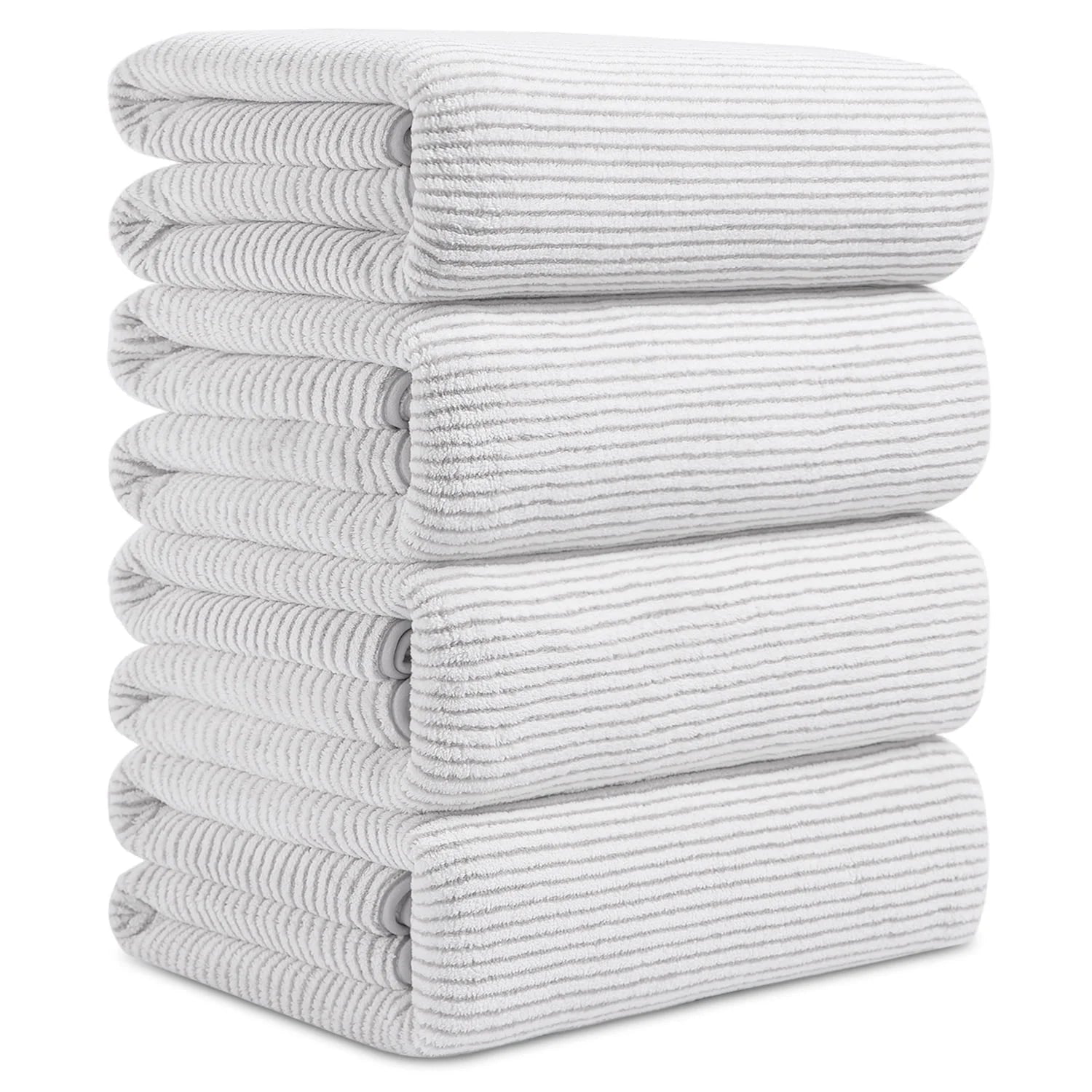 Smuge 4-Pack Oversized Bath Towel Set - 35x70 Inches, 100% Microfiber | Ultra Soft | For Bathroom, Kitchen, Spa, Hotel, Gym