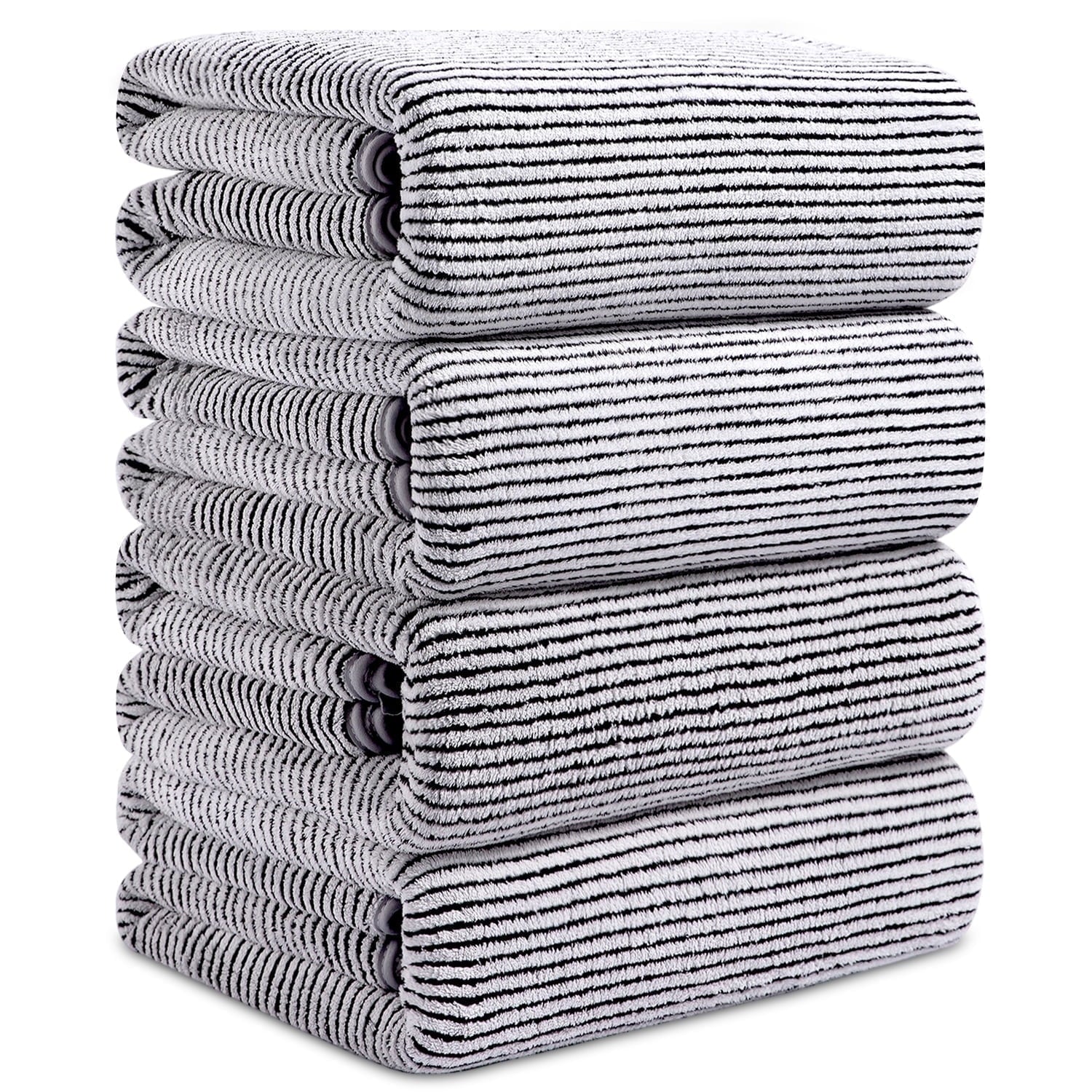 Smuge 4-Pack Oversized Bath Towel Set - 35x70 Inches, 100% Microfiber | Ultra Soft | For Bathroom, Kitchen, Spa, Hotel, Gym