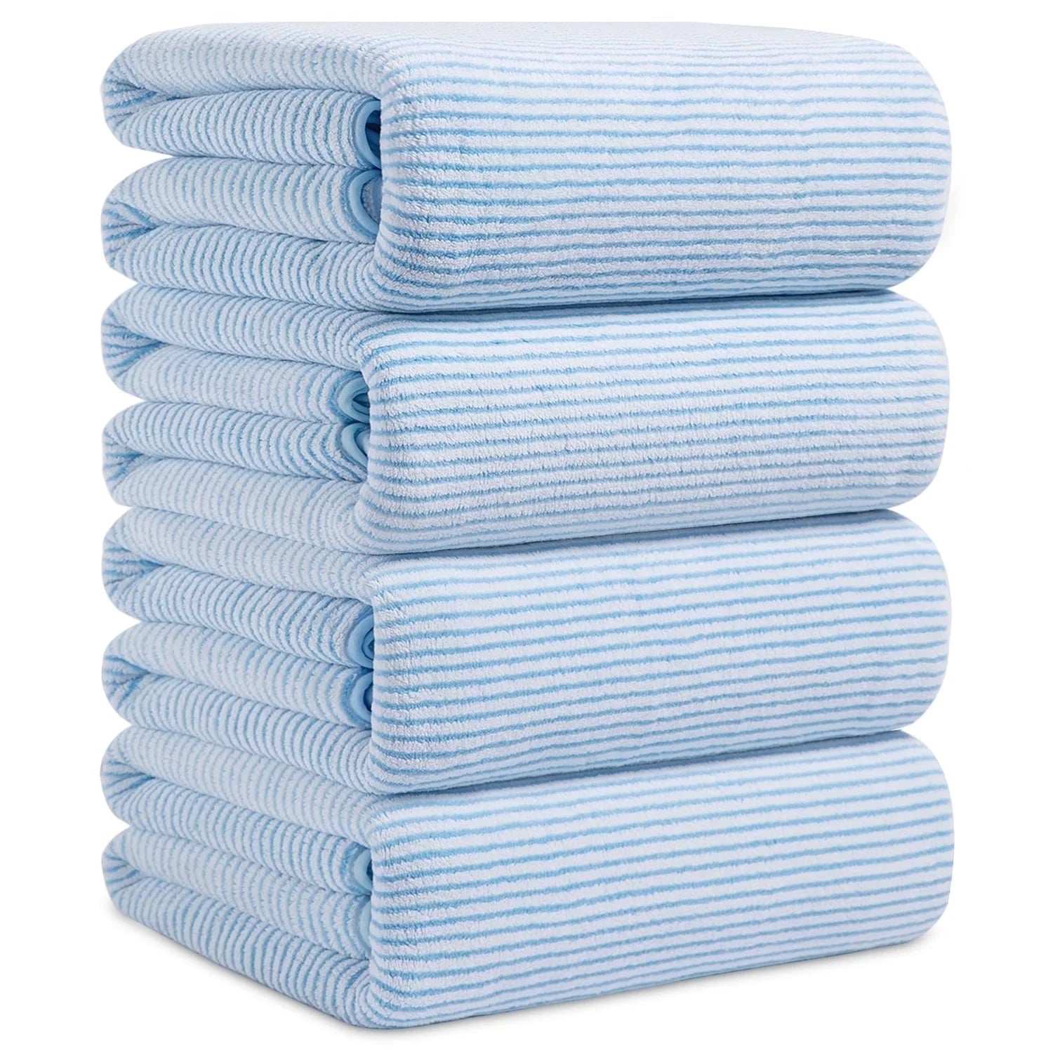 Smuge 4-Pack Oversized Bath Towel Set - 35x70 Inches, 100% Microfiber | Ultra Soft | For Bathroom, Kitchen, Spa, Hotel, Gym