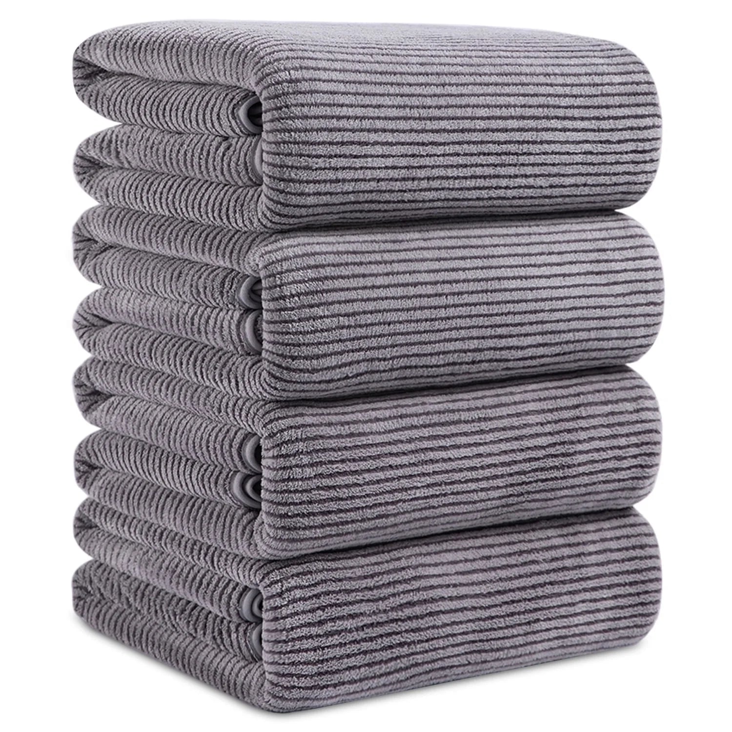 Smuge 4-Pack Oversized Bath Towel Set - 35x70 Inches, 100% Microfiber | Ultra Soft | For Bathroom, Kitchen, Spa, Hotel, Gym