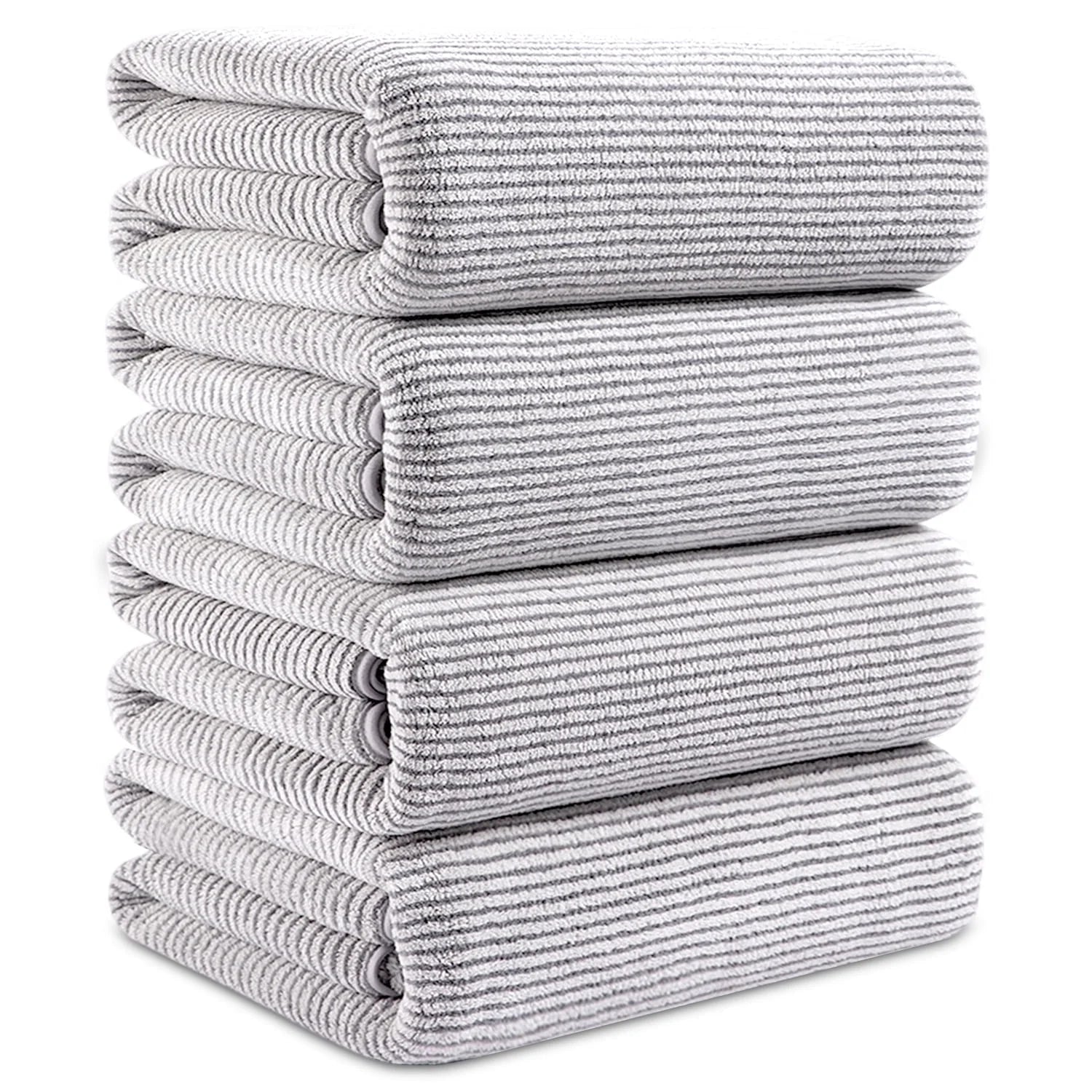 Smuge 4-Pack Oversized Bath Towel Set - 35x70 Inches, 100% Microfiber | Ultra Soft | For Bathroom, Kitchen, Spa, Hotel, Gym
