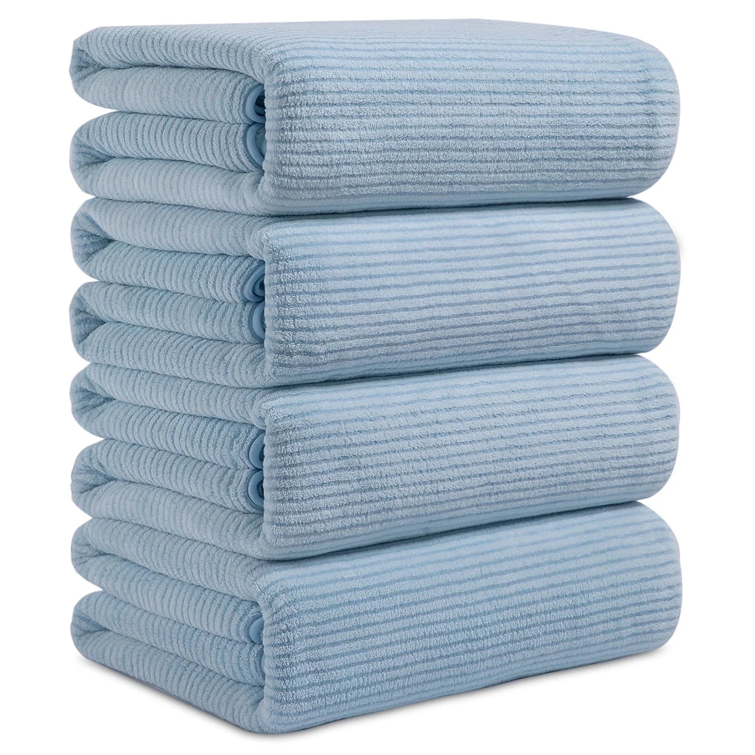 Smuge 4-Pack Oversized Bath Towel Set - 35x70 Inches, 100% Microfiber | Ultra Soft | For Bathroom, Kitchen, Spa, Hotel, Gym