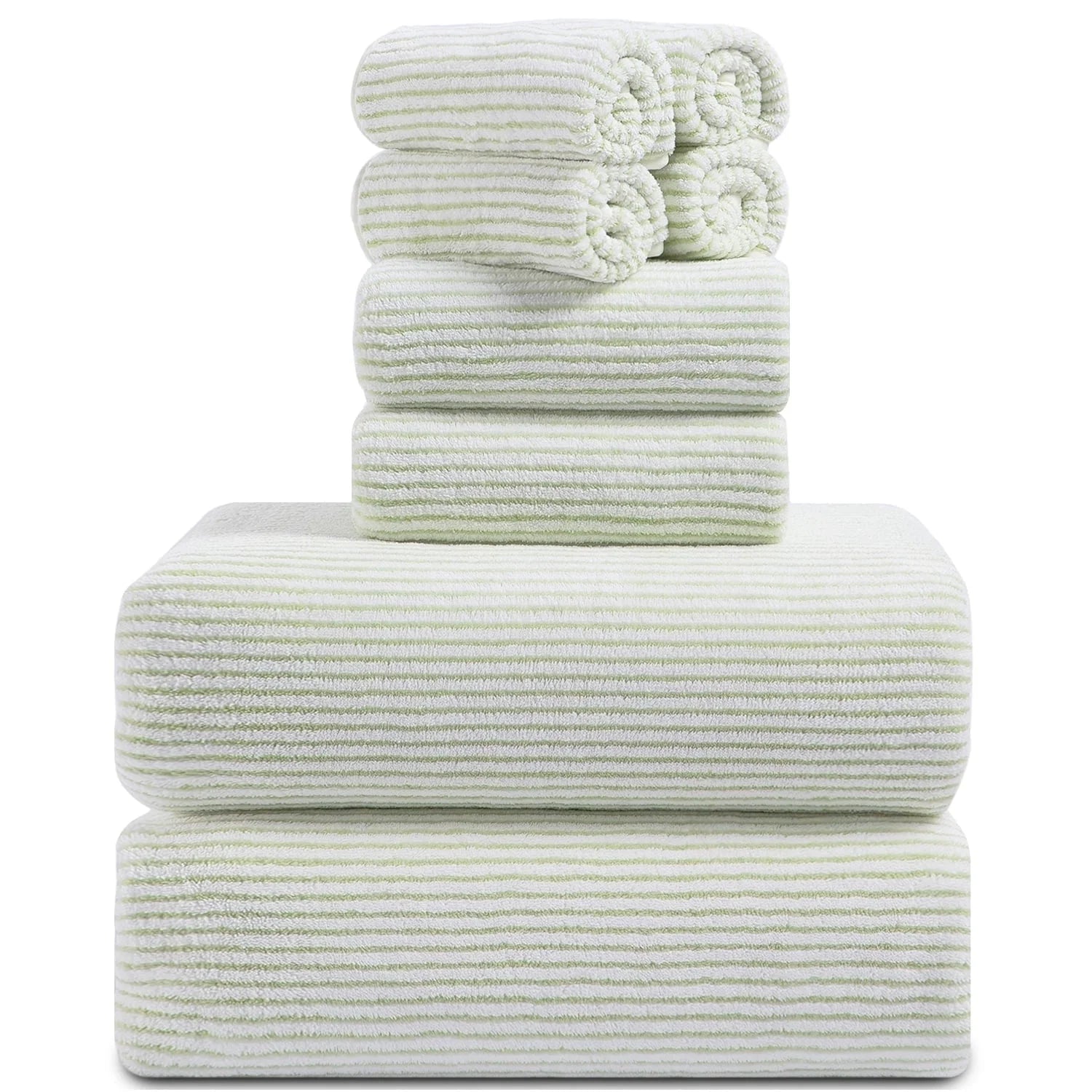 Smuge 8-Piece Bath Towel Set - 2 Oversized Bath Towels, 2 Hand Towels, 4 Washcloths,soft Microfiber