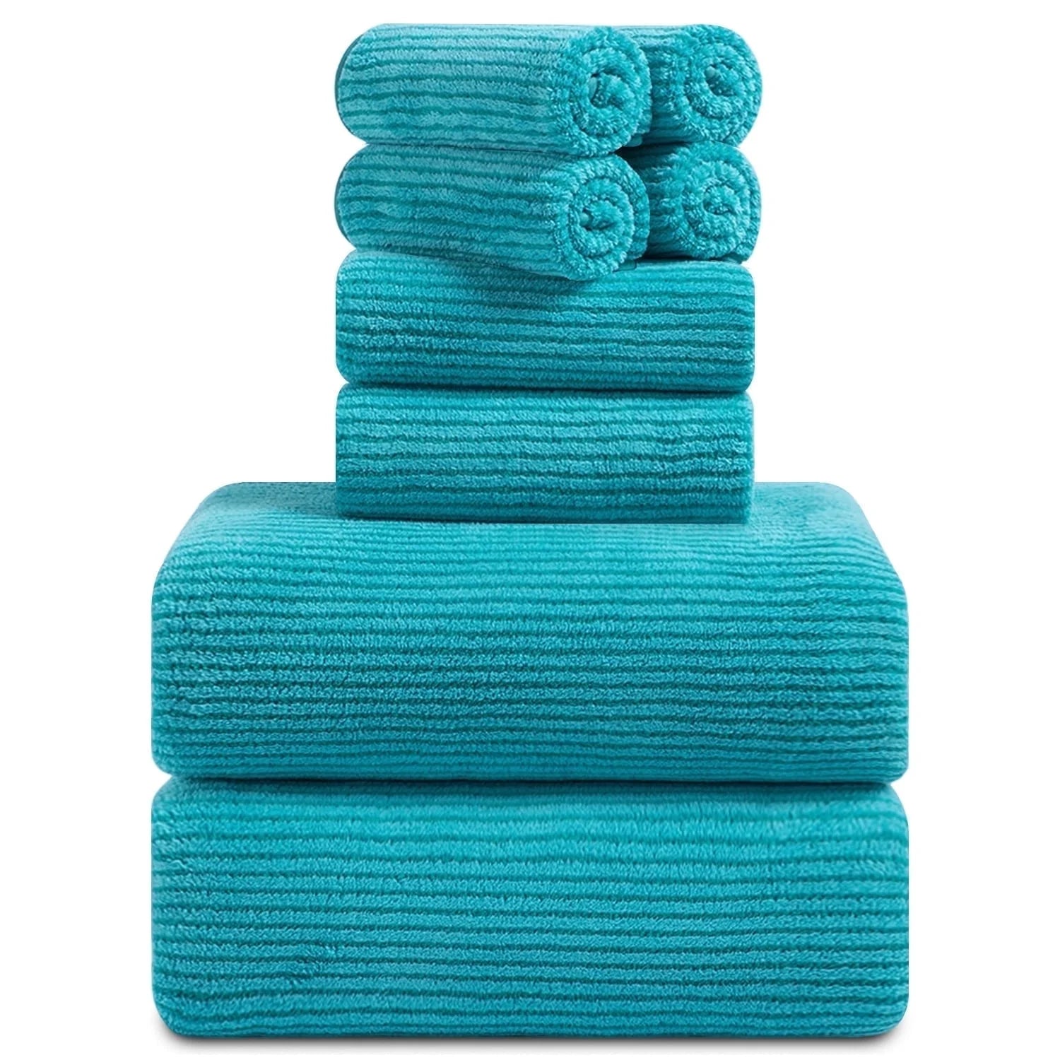 Smuge 8-Piece Bath Towel Set - 2 Oversized Bath Towels, 2 Hand Towels, 4 Washcloths,soft Microfiber