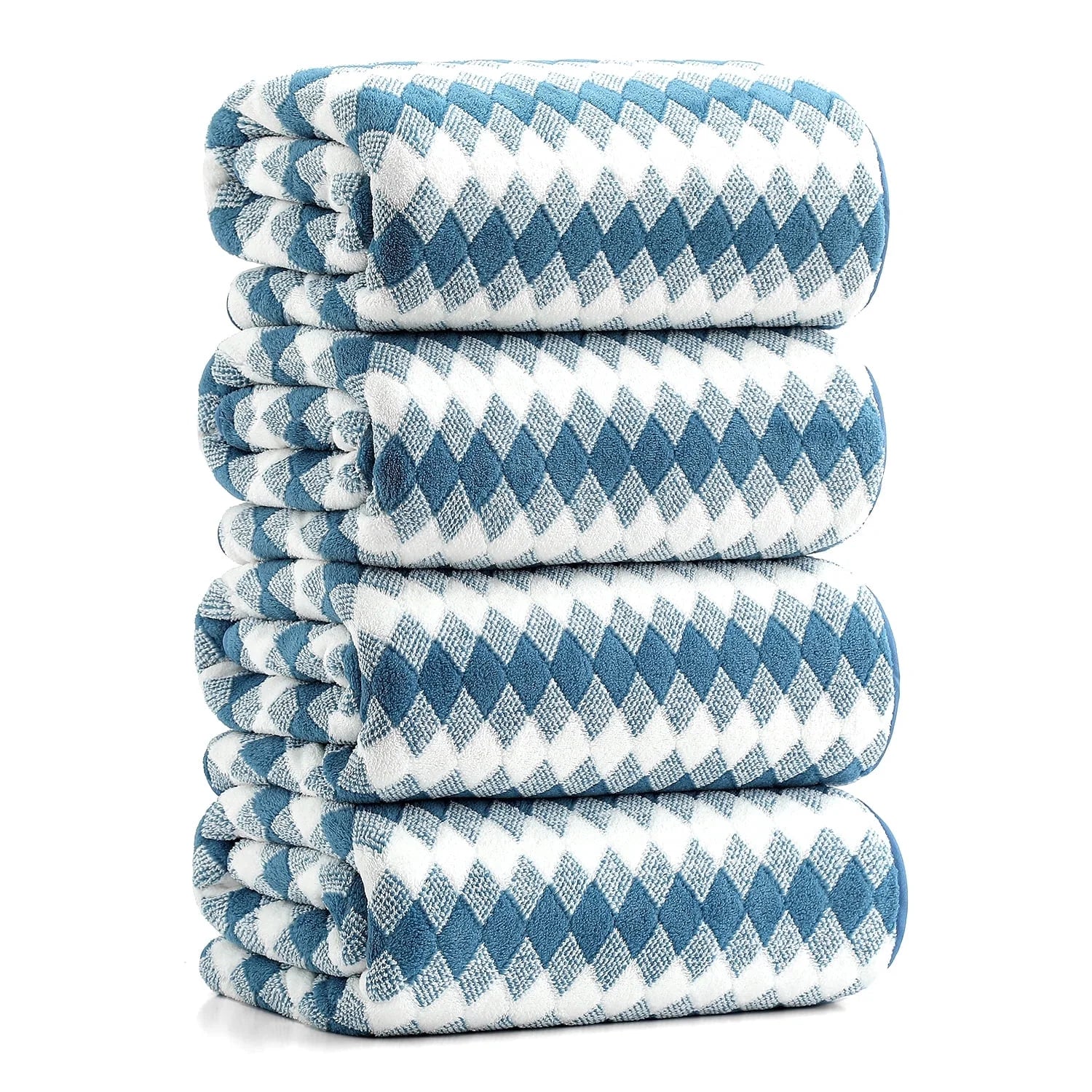Smuge 4-Pack Extra Large Microfiber Bath Towels (35"x70") - Highly Absorbent, Quick Dry, Soft Luxurious