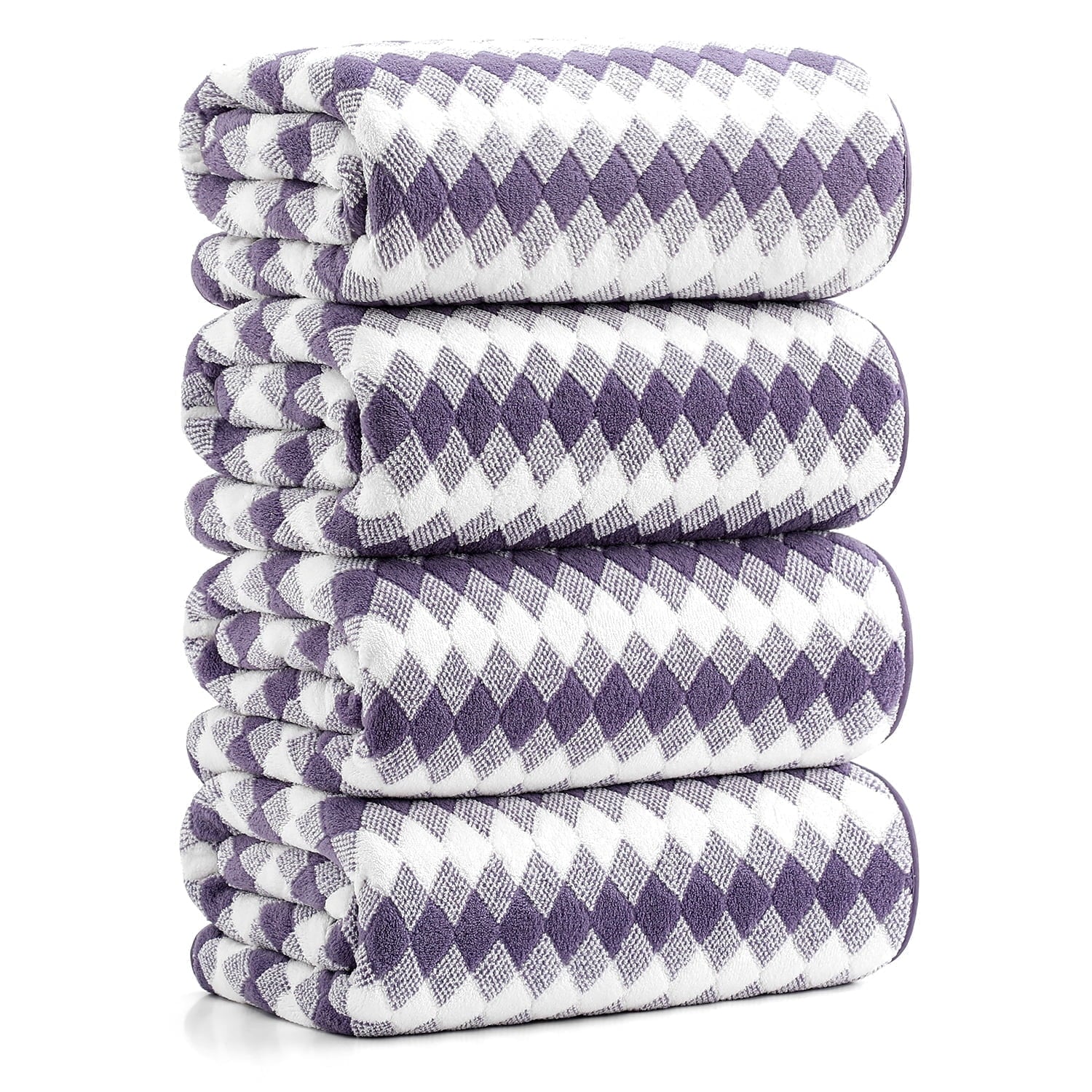 Smuge 4-Pack Extra Large Microfiber Bath Towels (35"x70") - Highly Absorbent, Quick Dry, Soft Luxurious