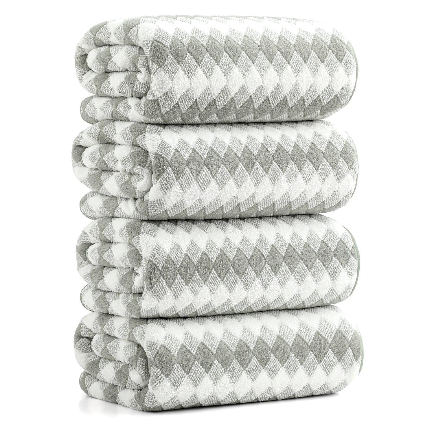 Smuge 4-Pack Extra Large Microfiber Bath Towels (35"x70") - Highly Absorbent, Quick Dry, Soft Luxurious