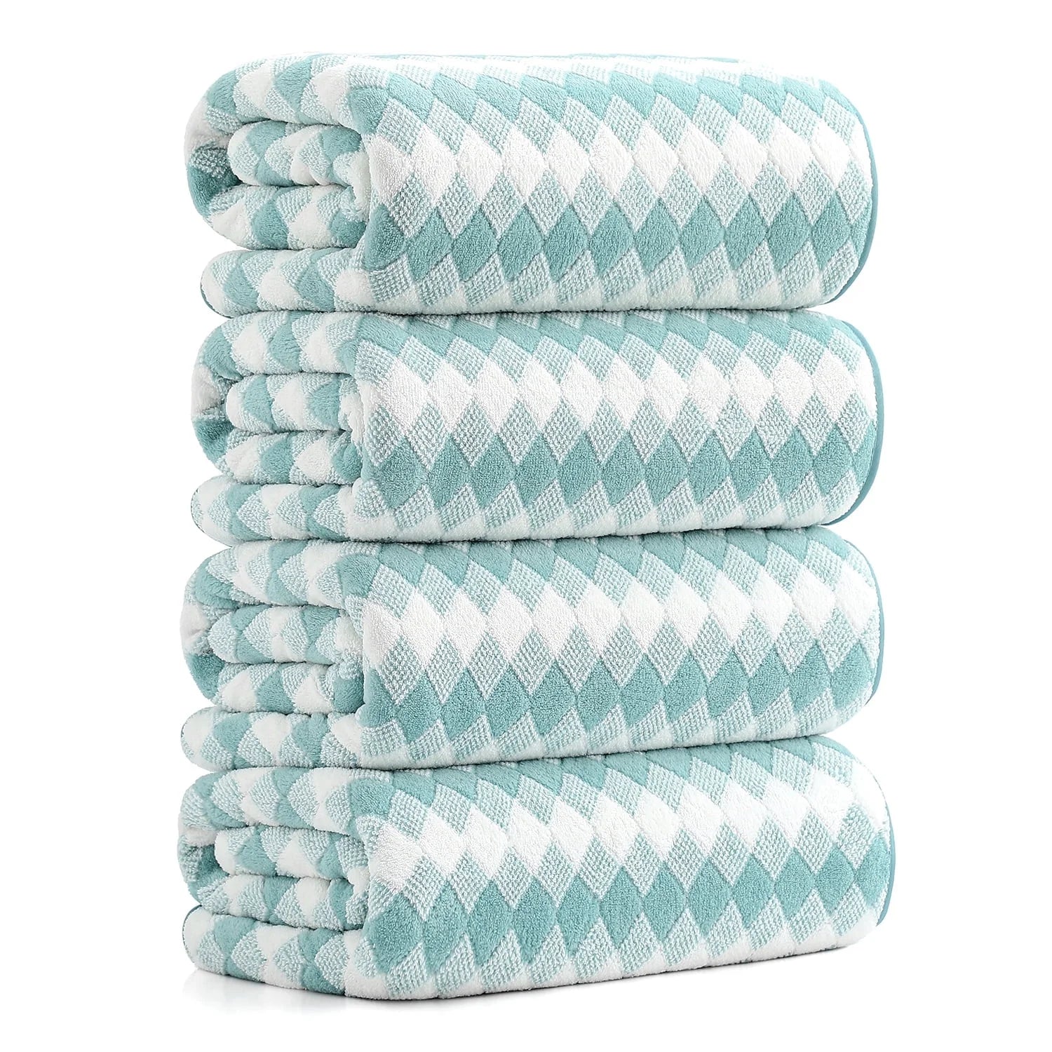 Smuge 4-Pack Extra Large Microfiber Bath Towels (35"x70") - Highly Absorbent, Quick Dry, Soft Luxurious