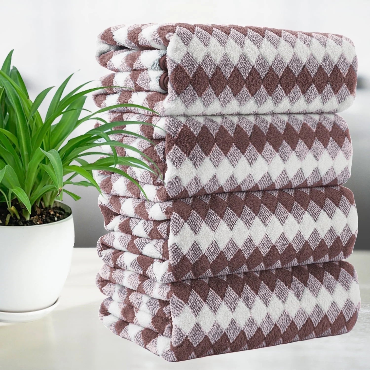 Smuge 4-Pack Extra Large Microfiber Bath Towels (35"x70") - Highly Absorbent, Quick Dry, Soft Luxurious