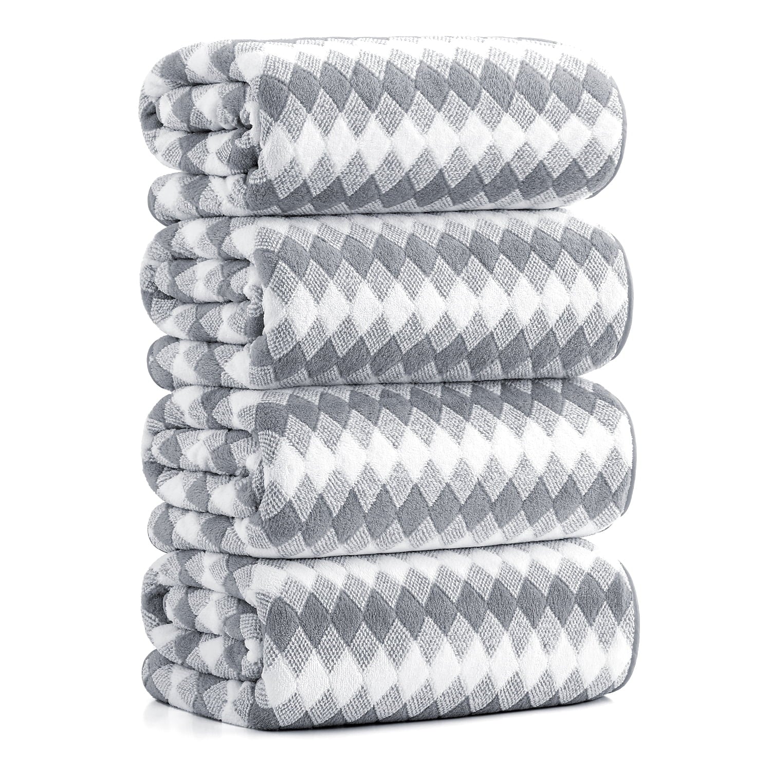 Smuge 4-Pack Extra Large Microfiber Bath Towels (35"x70") - Highly Absorbent, Quick Dry, Soft Luxurious