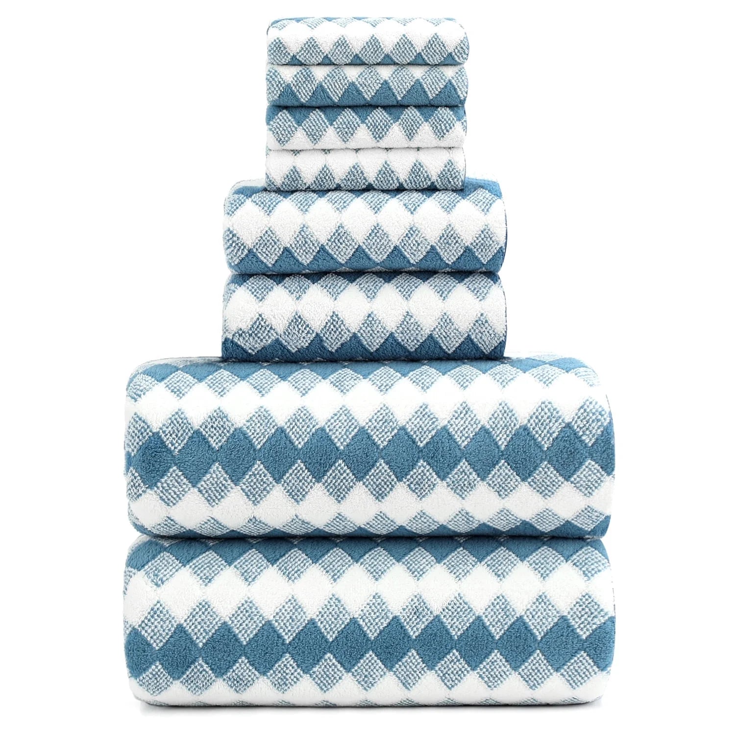 Smuge 8-Piece Extra Large Bath Towel Set - 2 Oversized Towels, 2 Hand Towels, 4 Washcloths | Soft Microfiber, Quick Dry