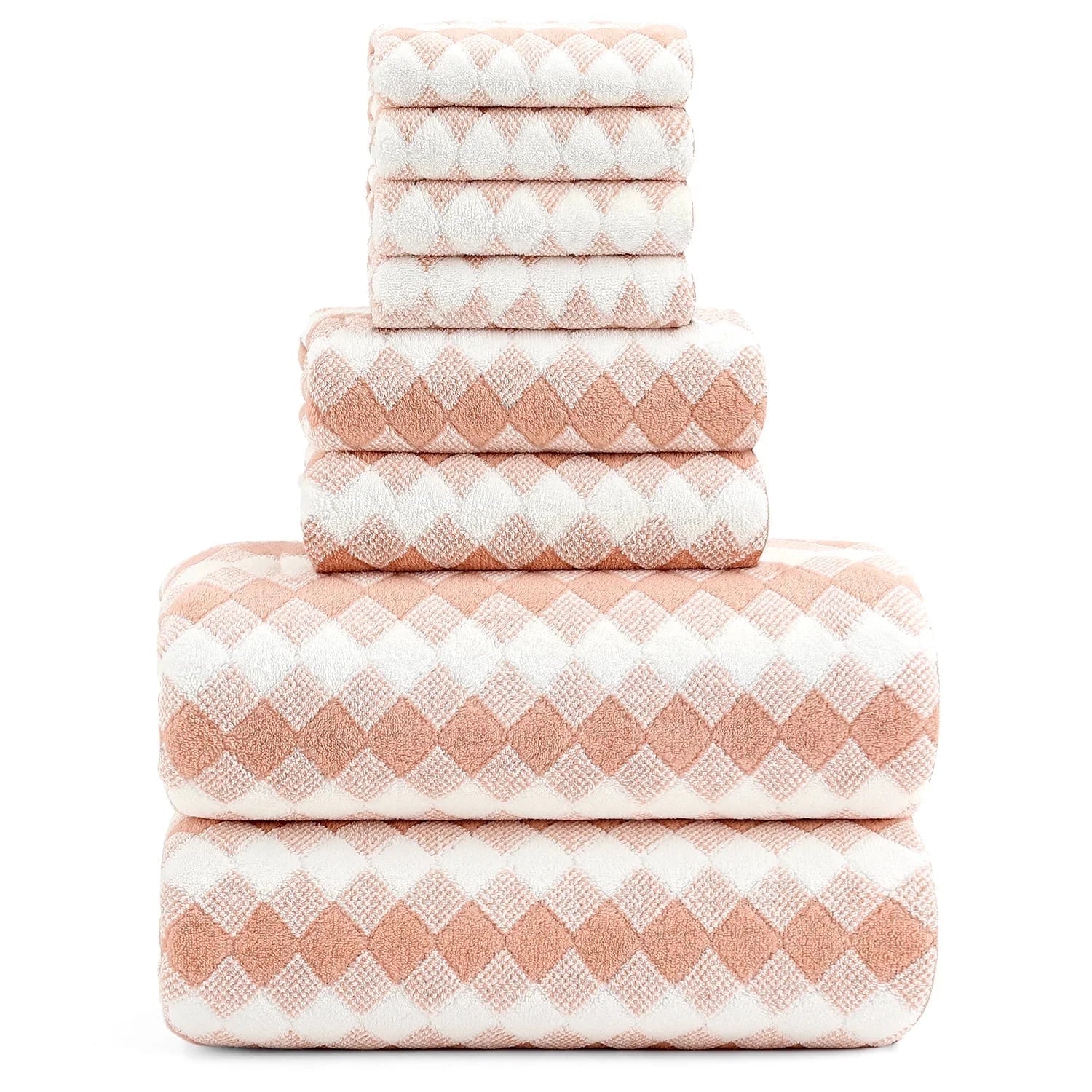 Smuge 8-Piece Extra Large Bath Towel Set - 2 Oversized Towels, 2 Hand Towels, 4 Washcloths | Soft Microfiber, Quick Dry