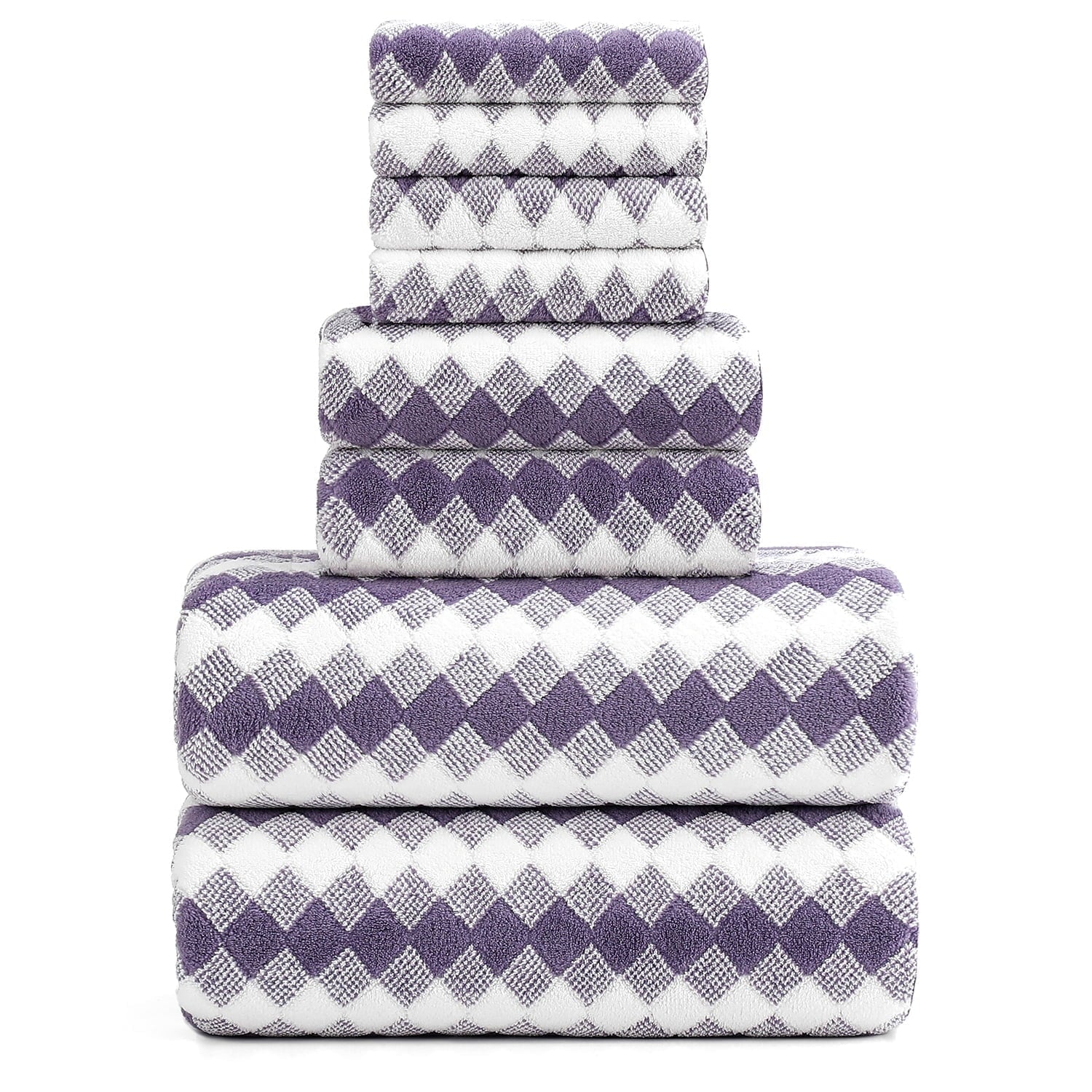 Smuge 8-Piece Extra Large Bath Towel Set - 2 Oversized Towels, 2 Hand Towels, 4 Washcloths | Soft Microfiber, Quick Dry