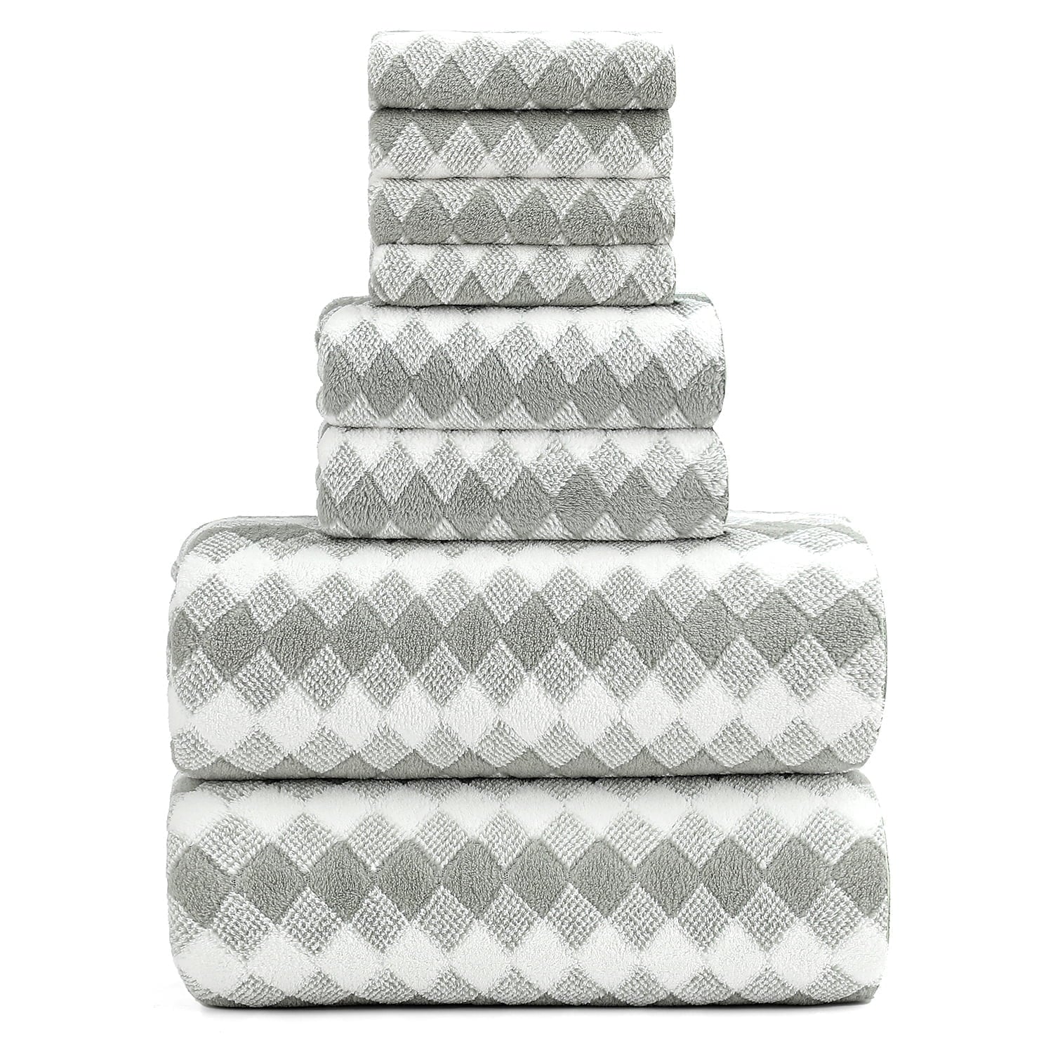 Smuge 8-Piece Extra Large Bath Towel Set - 2 Oversized Towels, 2 Hand Towels, 4 Washcloths | Soft Microfiber, Quick Dry
