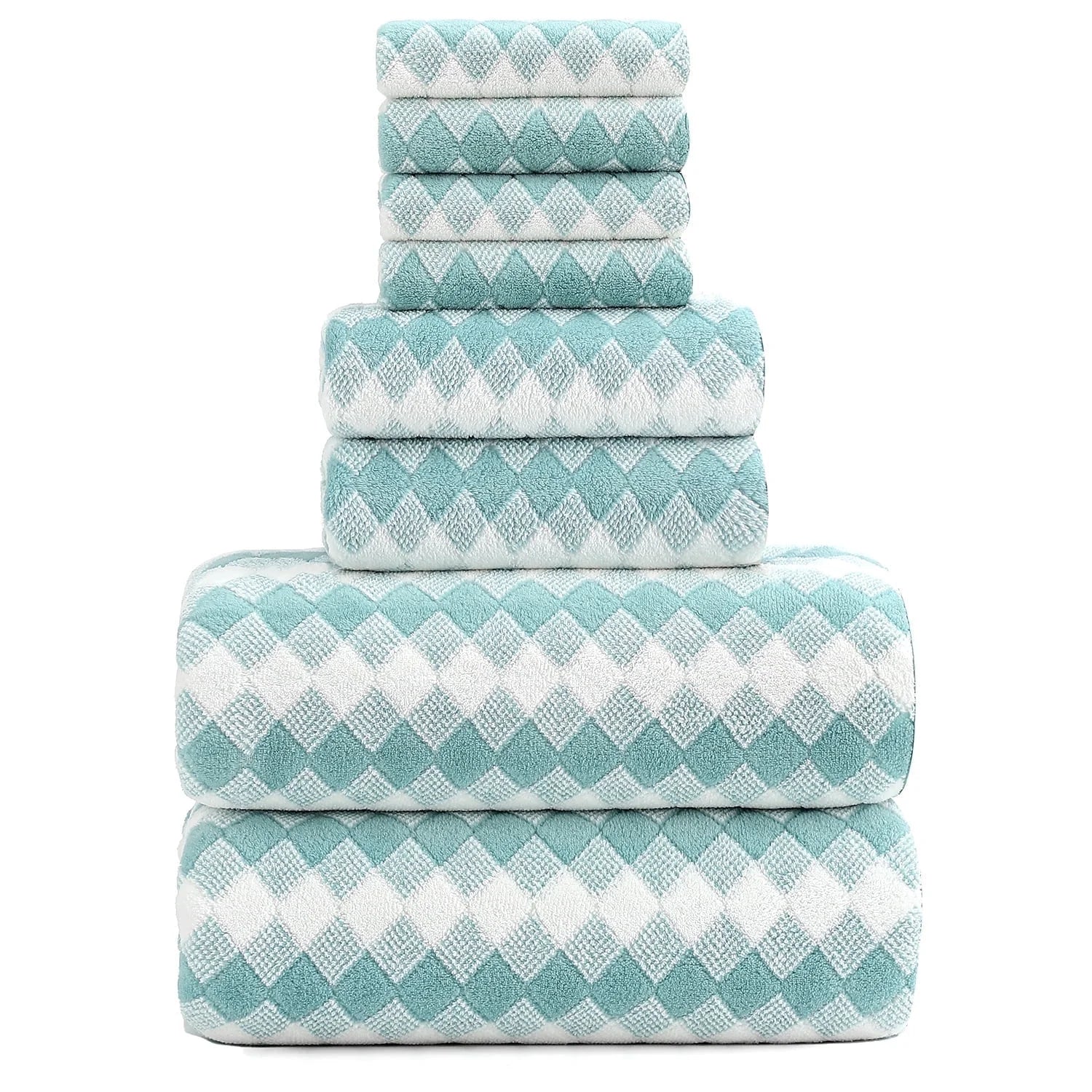 Smuge 8-Piece Extra Large Bath Towel Set - 2 Oversized Towels, 2 Hand Towels, 4 Washcloths | Soft Microfiber, Quick Dry